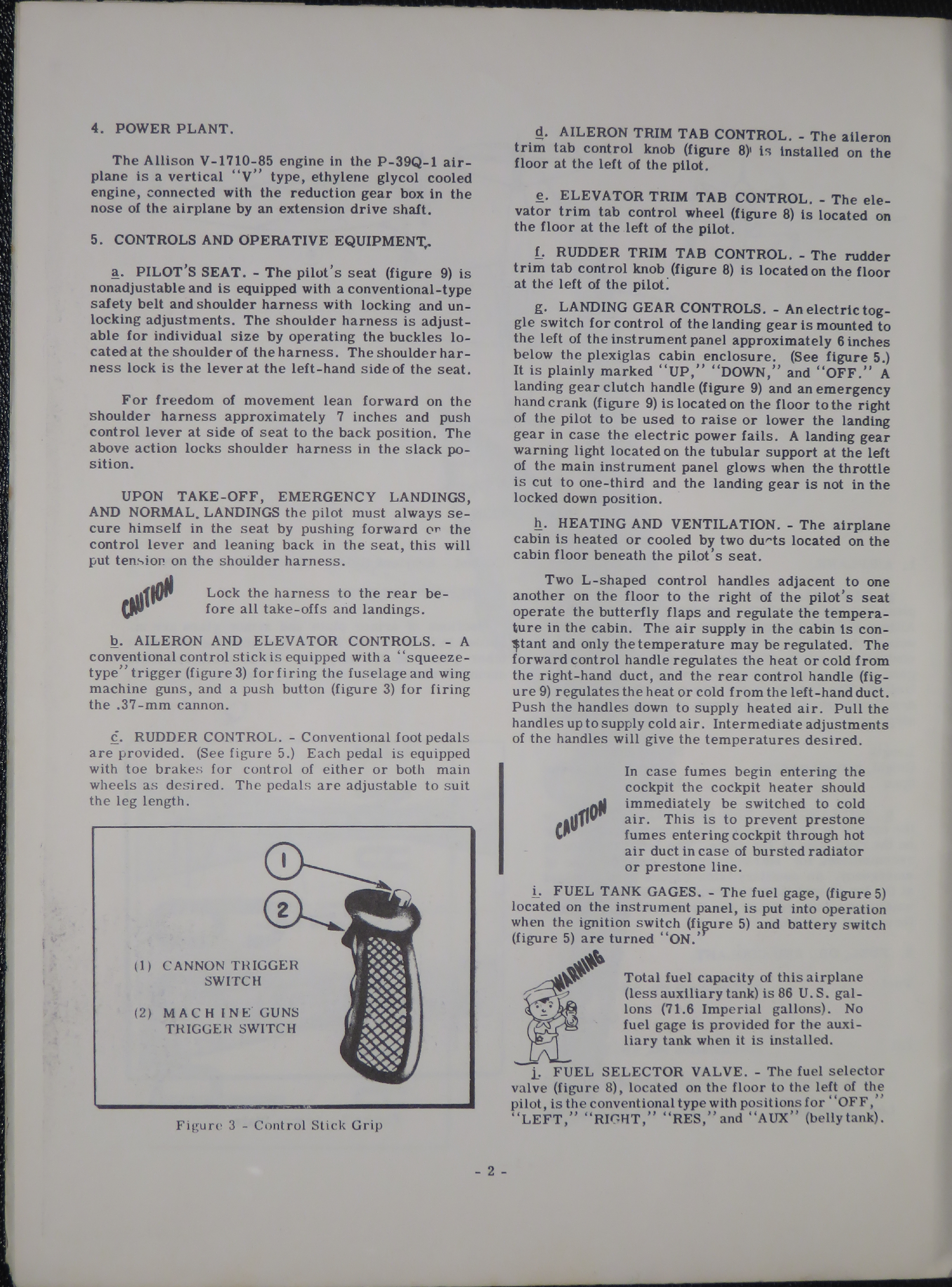 Sample page 8 from AirCorps Library document: Pilot's Flight Operating Instructions for P-39