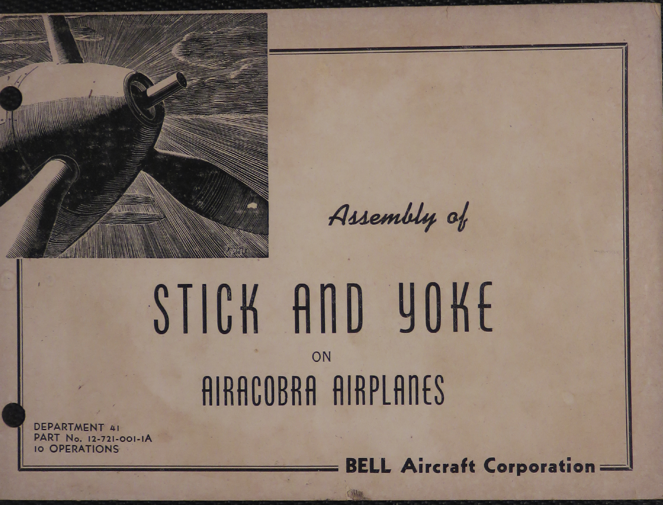 Sample page 1 from AirCorps Library document: Assembly of Stick and Yoke on Airacobra Airplanes