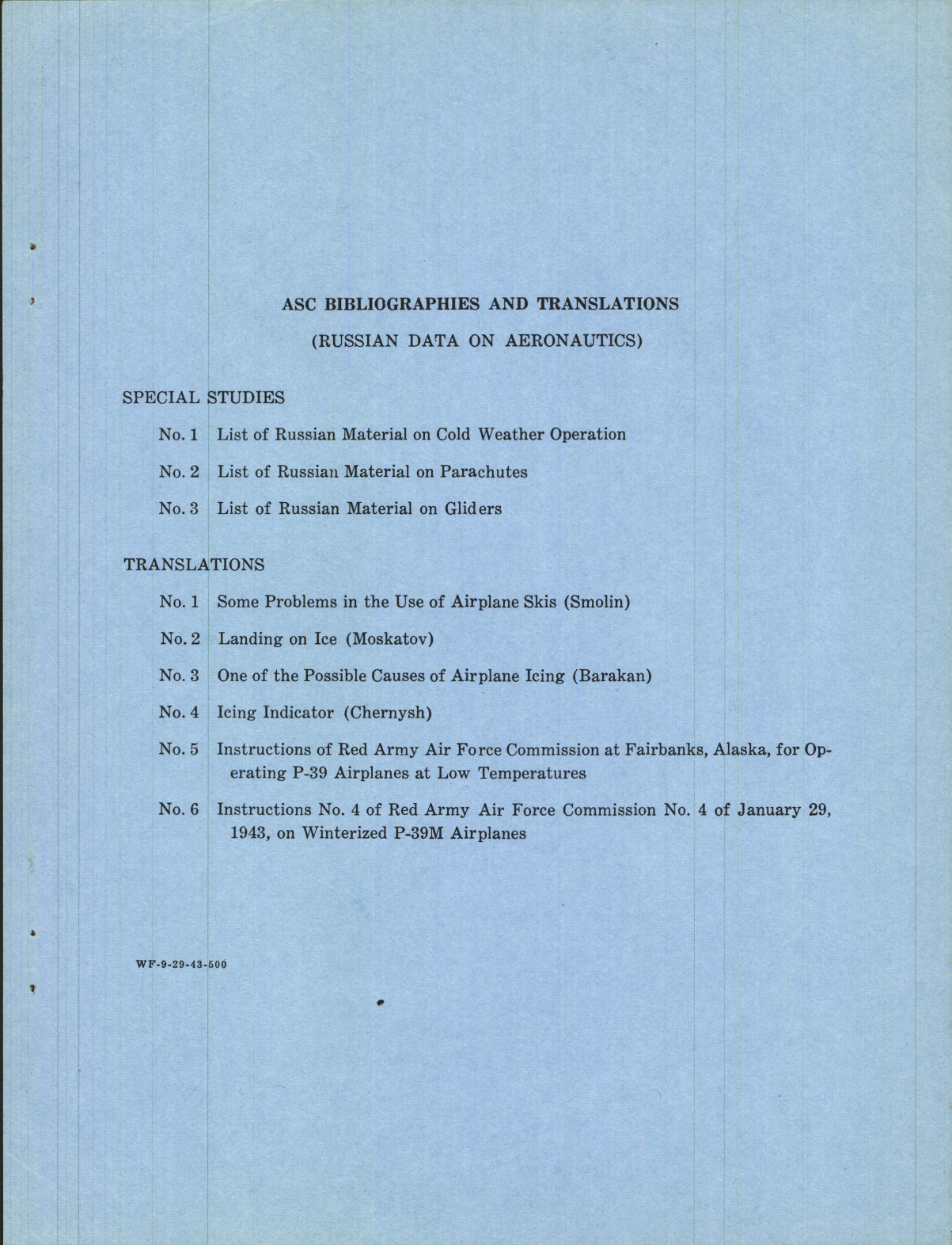 Sample page 7 from AirCorps Library document: Instructions of Red Army Air Force at Fairbanks, Alaska for Operating P-39 Airplanes at Low Temperatures