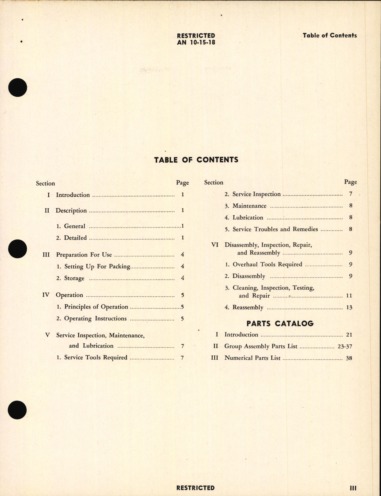 Sample page 5 from AirCorps Library document: Handbook of Instructions with Parts Catalog for Type C-3 35MM Continuous Printer