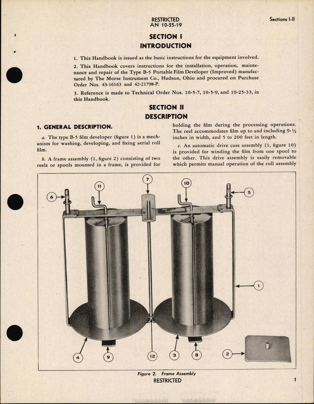 Sample page 5 from AirCorps Library document: Handbook of Instructions with Parts Catalog for Type B-5 Portable Film Developer (Improved)