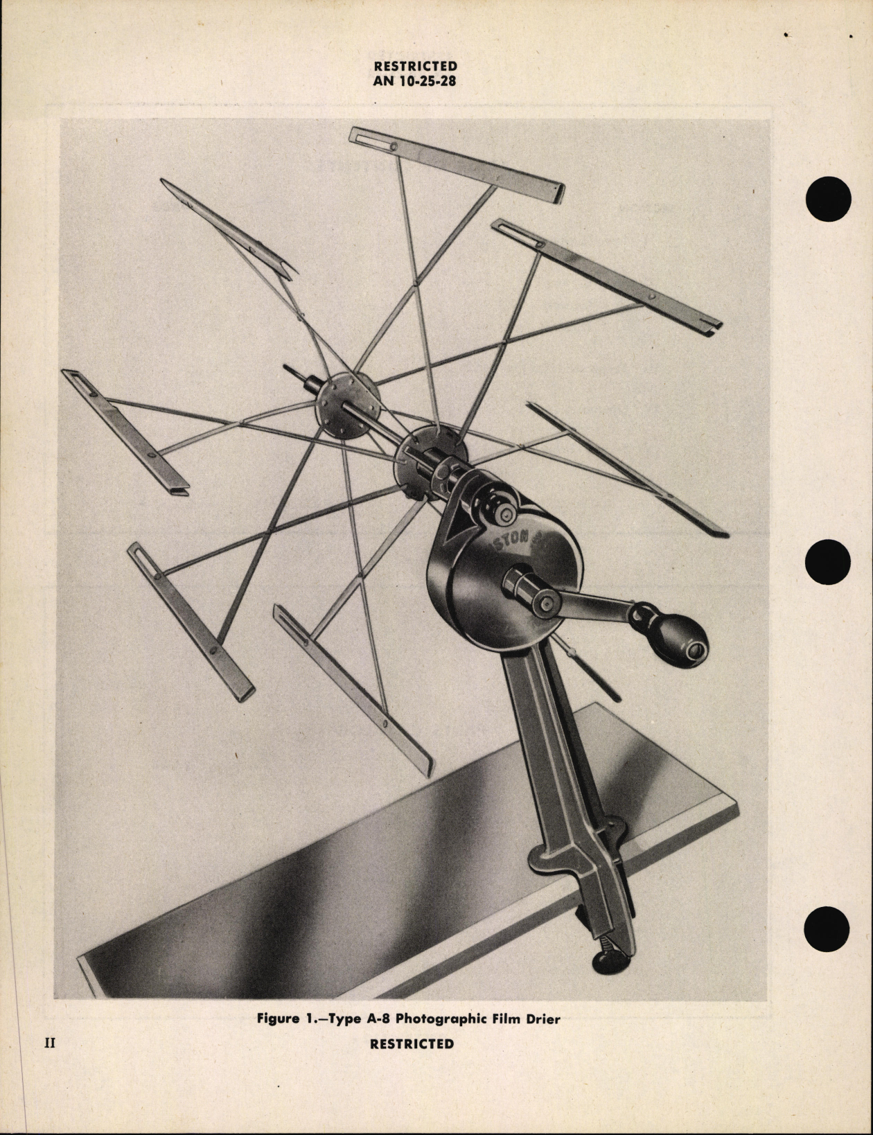 Sample page 6 from AirCorps Library document: Handbook of Operation and Service Instructions with Parts Catalog for Type A-8 Photographic Film Dryer