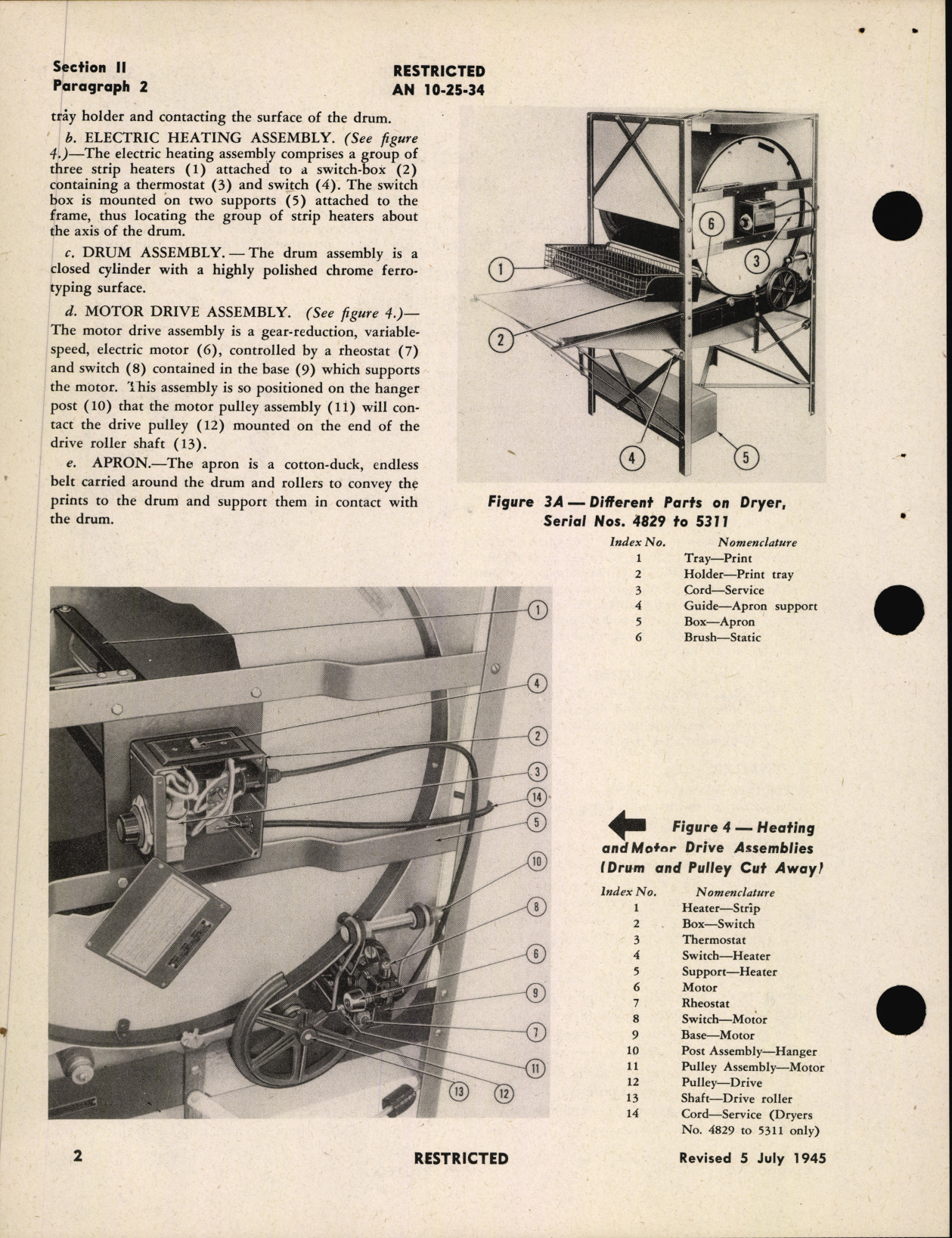 Sample page 8 from AirCorps Library document: Operation, Service, & Overhaul Instructions with Parts Catalog for Type B-10 Photographic Glossy Print Dryer