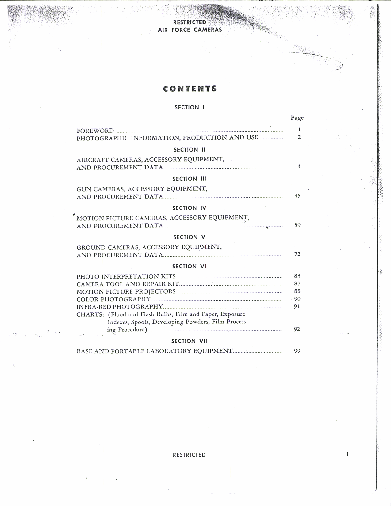 Sample page 5 from AirCorps Library document: Catalog - Description of Air Force Cameras and Accessory Equipment