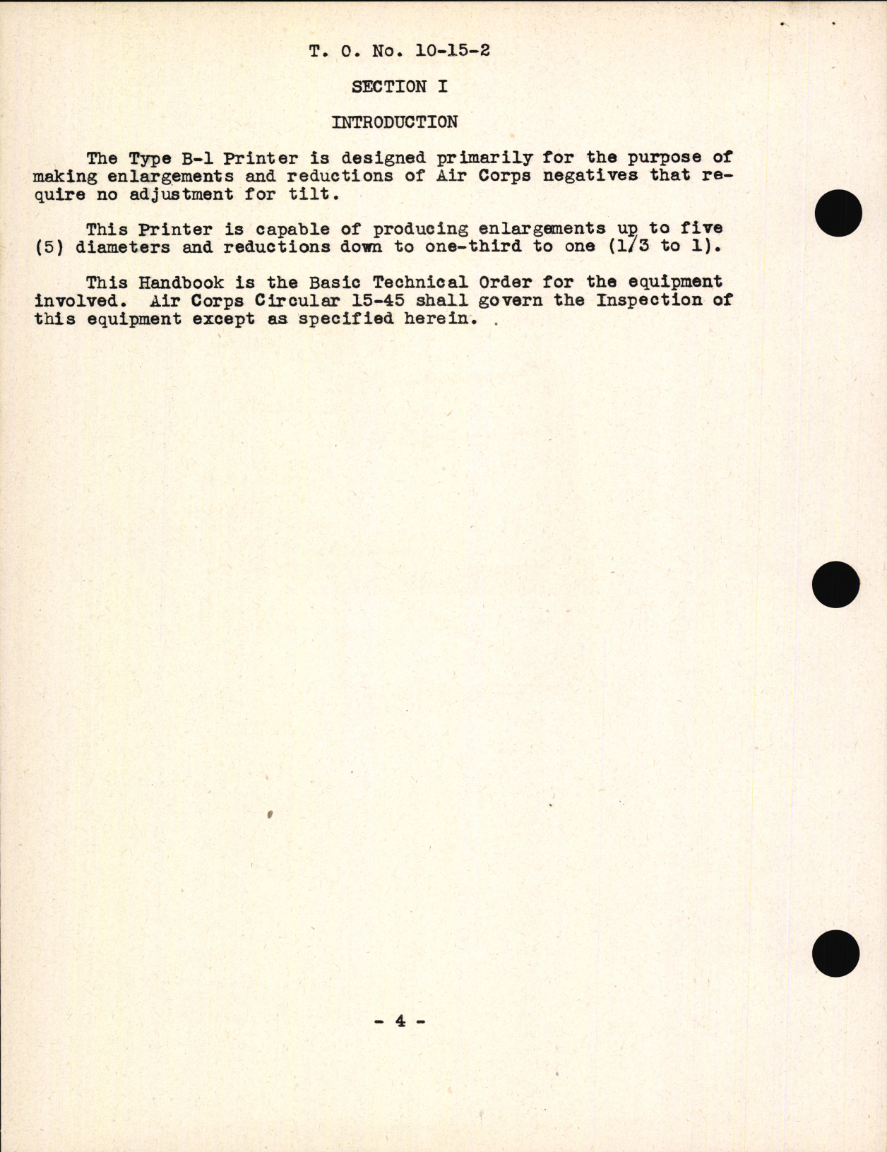 Sample page 6 from AirCorps Library document: Handbook of Instructions for Type B-1 Projection Printer