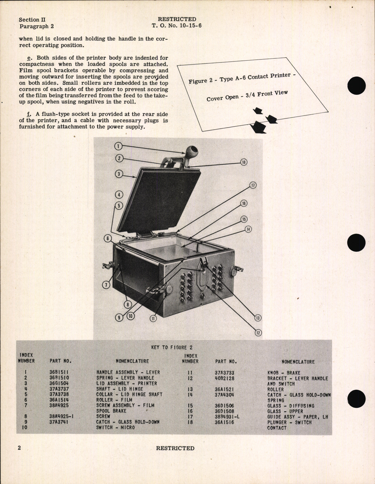 Sample page 6 from AirCorps Library document: Handbook of Instructions with Parts Catalog for Type A-6 Contact Printer For Type A Portable Laboratories