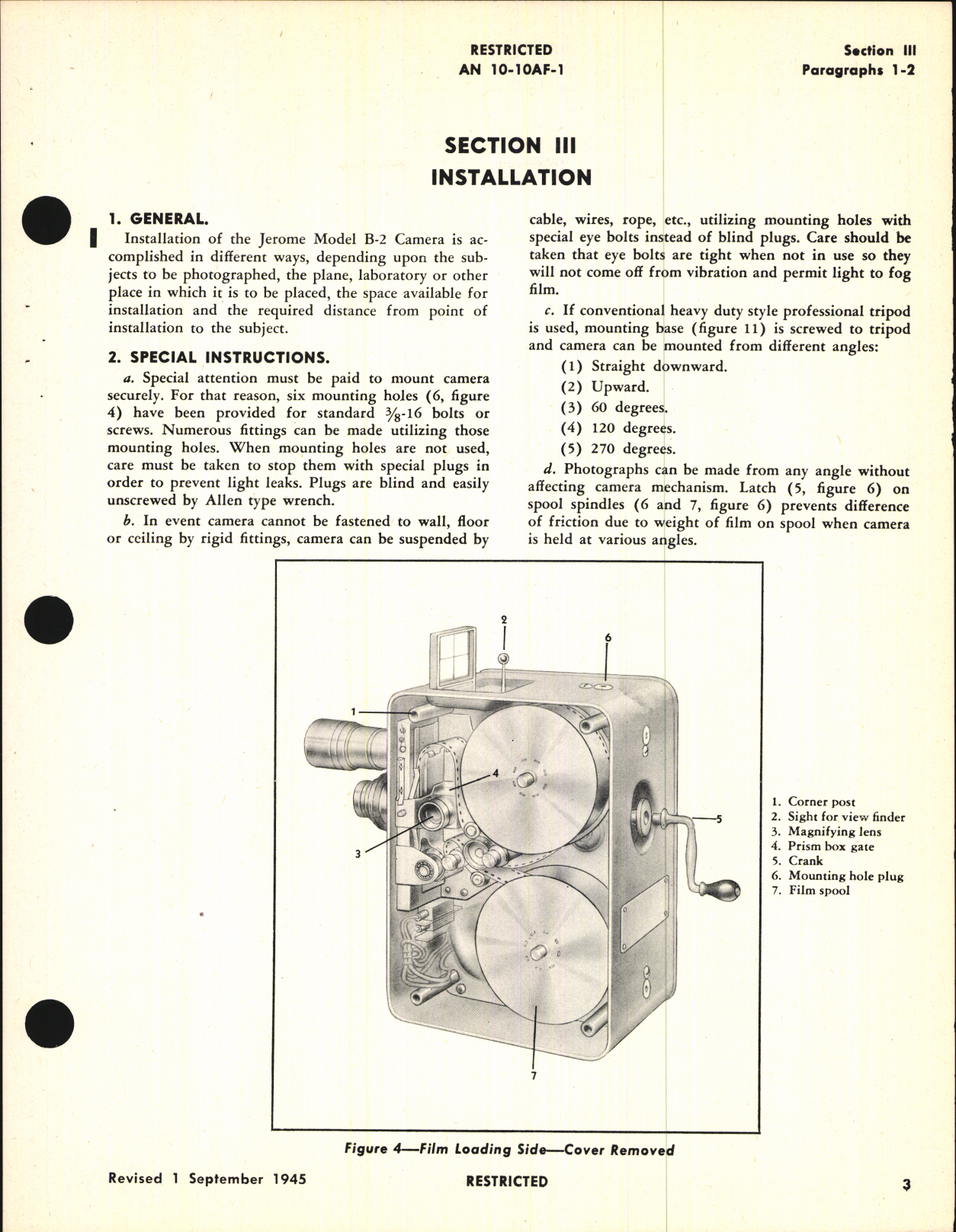 Sample page 7 from AirCorps Library document: Operation, Service, & Overhaul Instructions with Parts Catalog for Data Recording Camera Model B-2