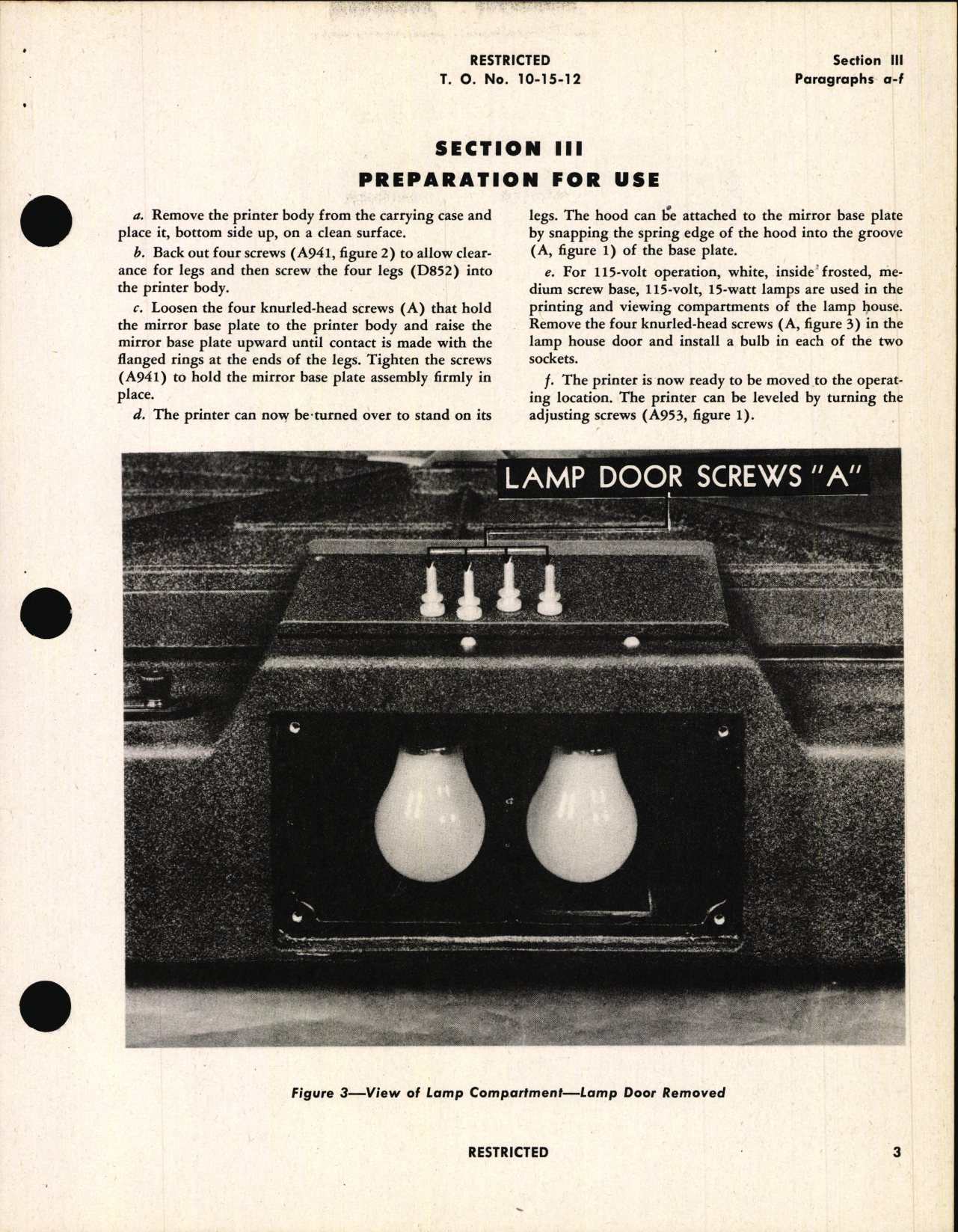 Sample page 7 from AirCorps Library document: Operation and Service Instructions with Parts Catalog for Type A-8 Contact Printer