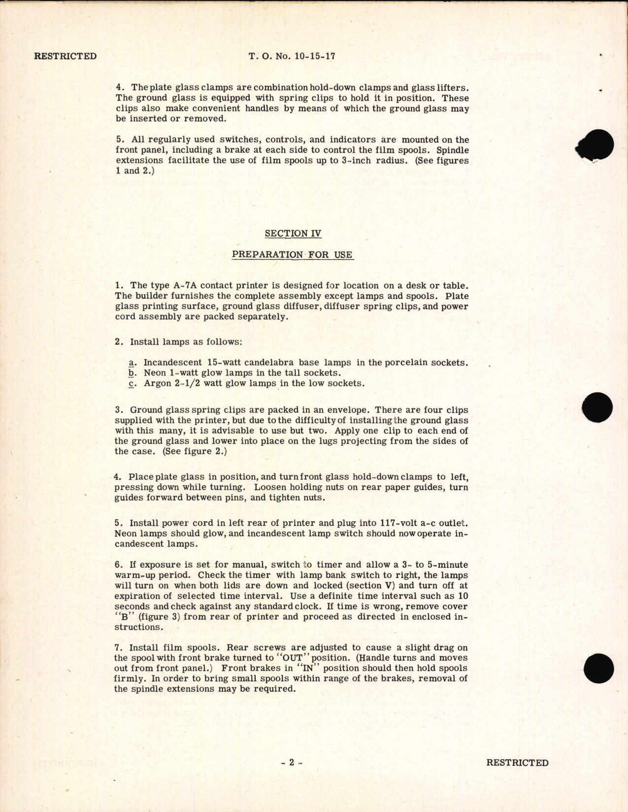 Sample page 6 from AirCorps Library document: Handbook of Instructions with Parts Catalog for Type A-7A Contact Printer