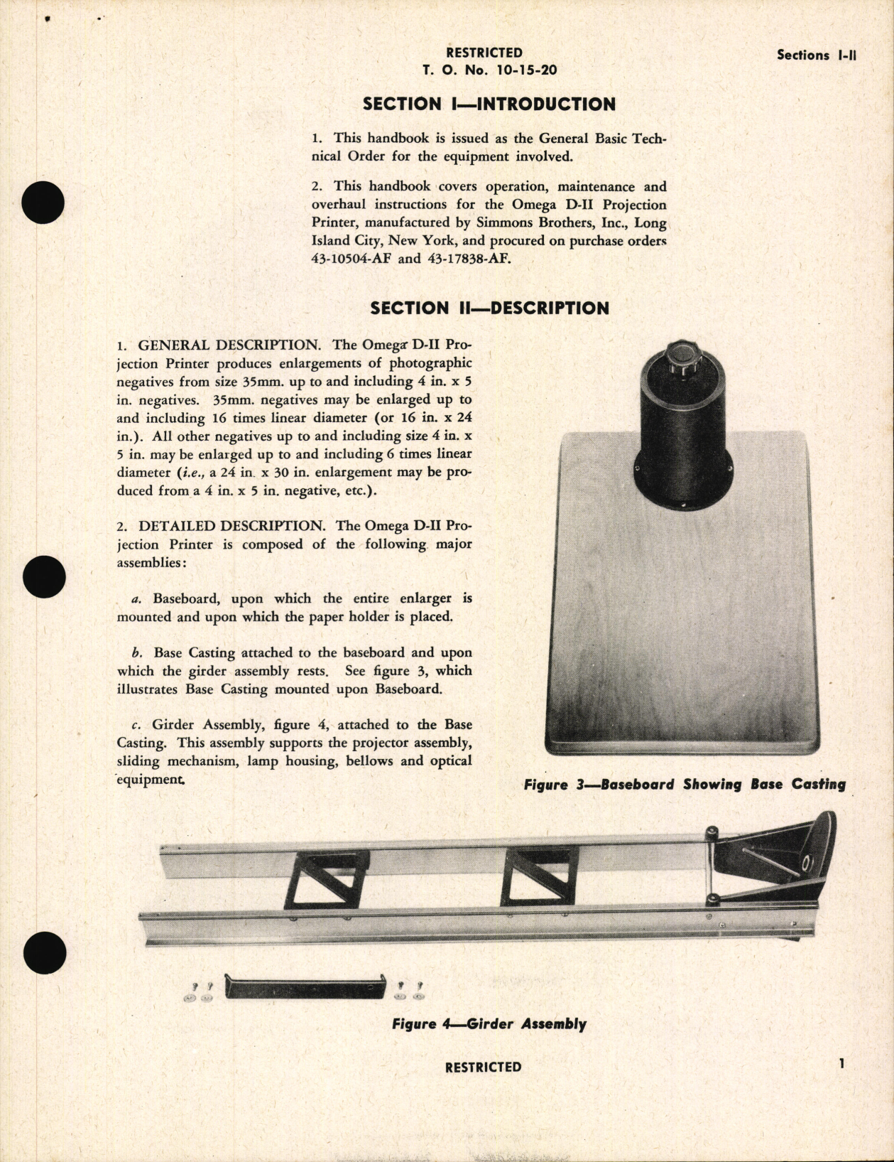 Sample page 7 from AirCorps Library document: Handbook of Instructions with Parts Catalog for Omega D-11 Projection Printer
