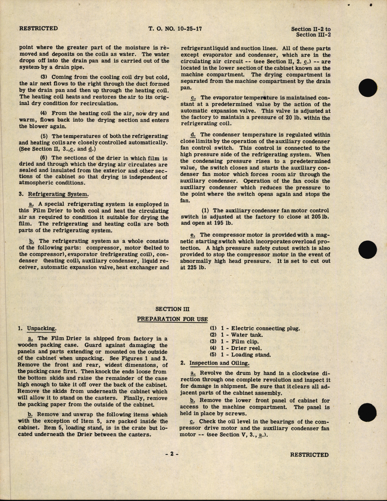 Sample page 8 from AirCorps Library document: Handbook of Instructions with Parts Catalog for Type A-7 Roll Film Dryer