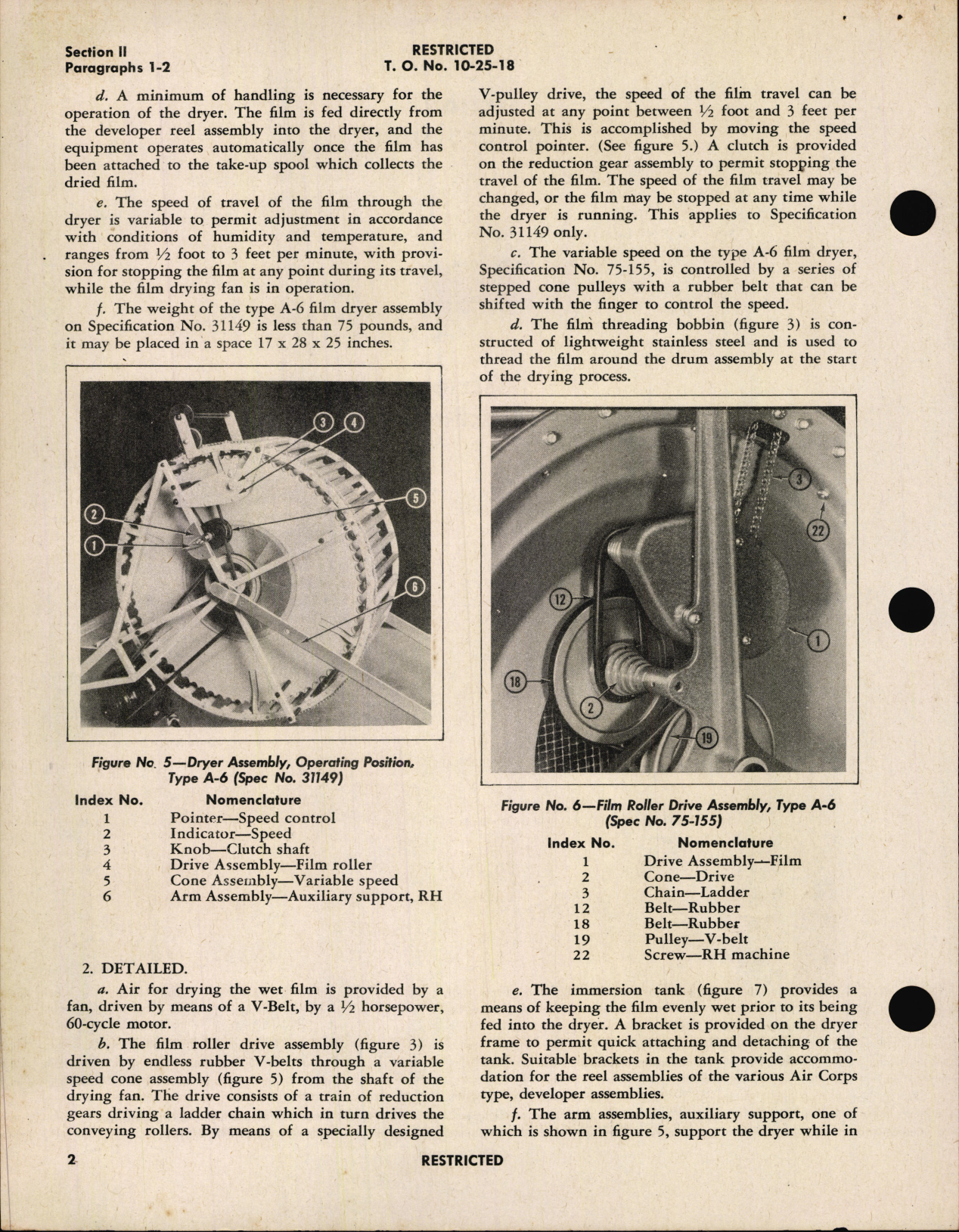 Sample page 6 from AirCorps Library document: Handbook of Instructions with Parts Catalog for Type A-6 Roll Film Dryer