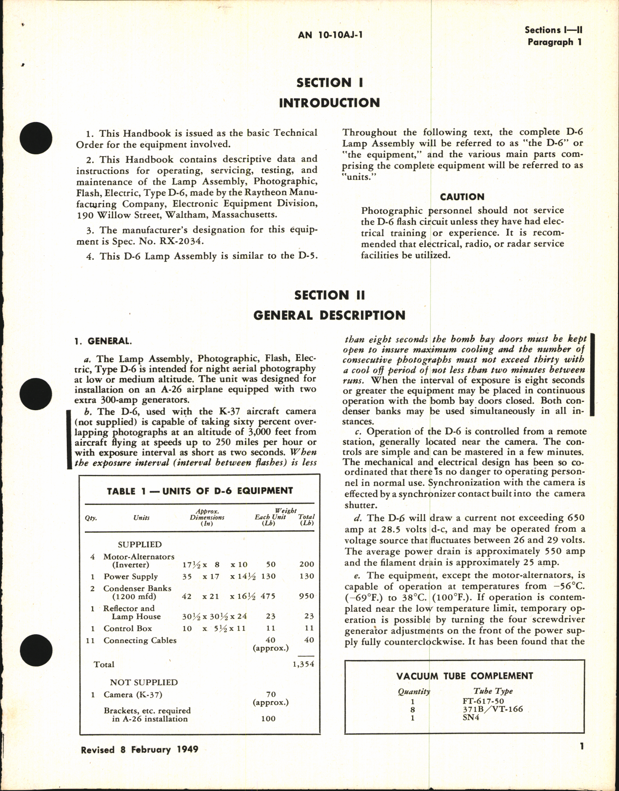Sample page 7 from AirCorps Library document: Operation, Service, & Overhaul Instructions for Type D-6 Photographic Lamp Assembly