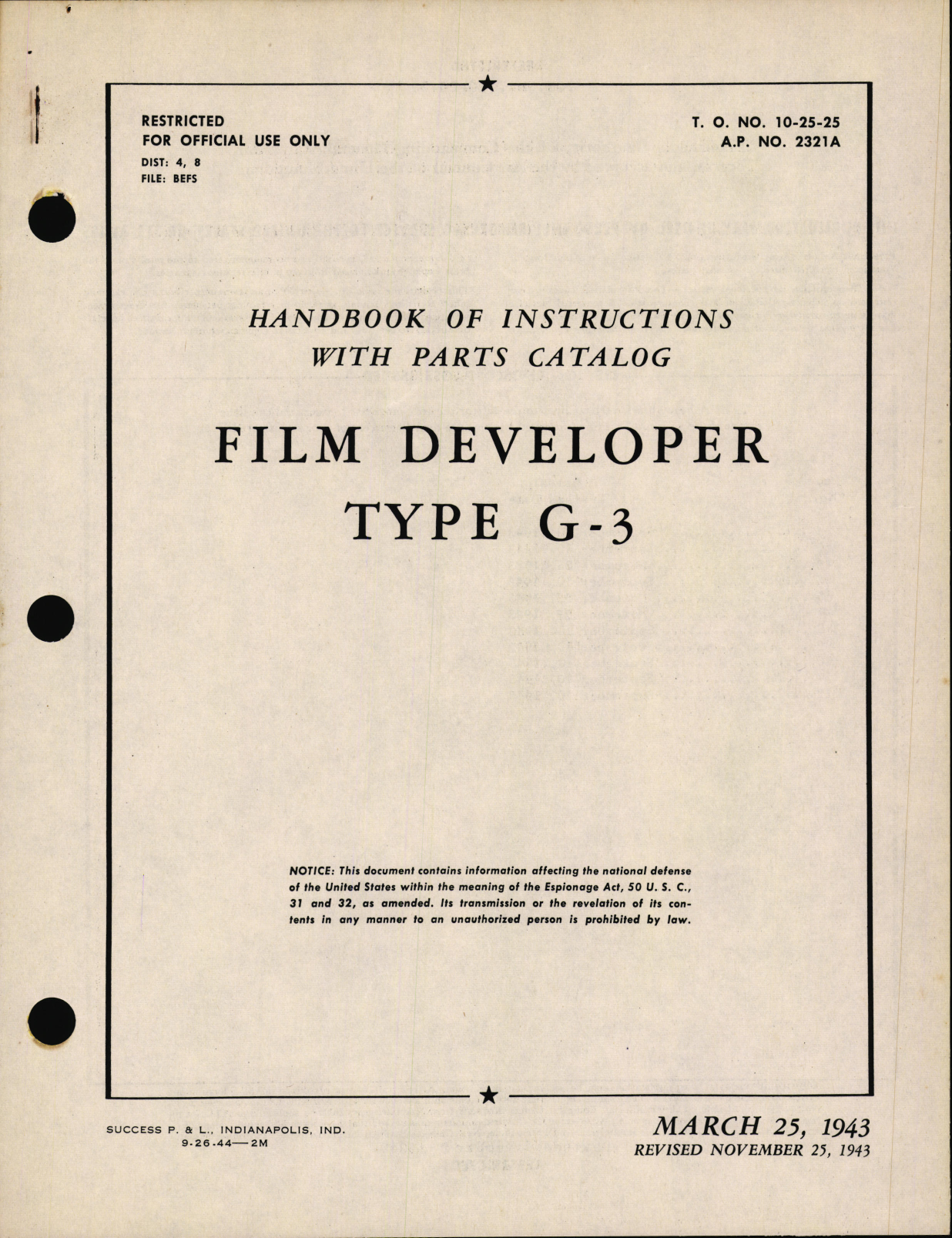 Sample page 7 from AirCorps Library document: Handbook of Instructions with Parts Catalog for Type G-3 Film Developer