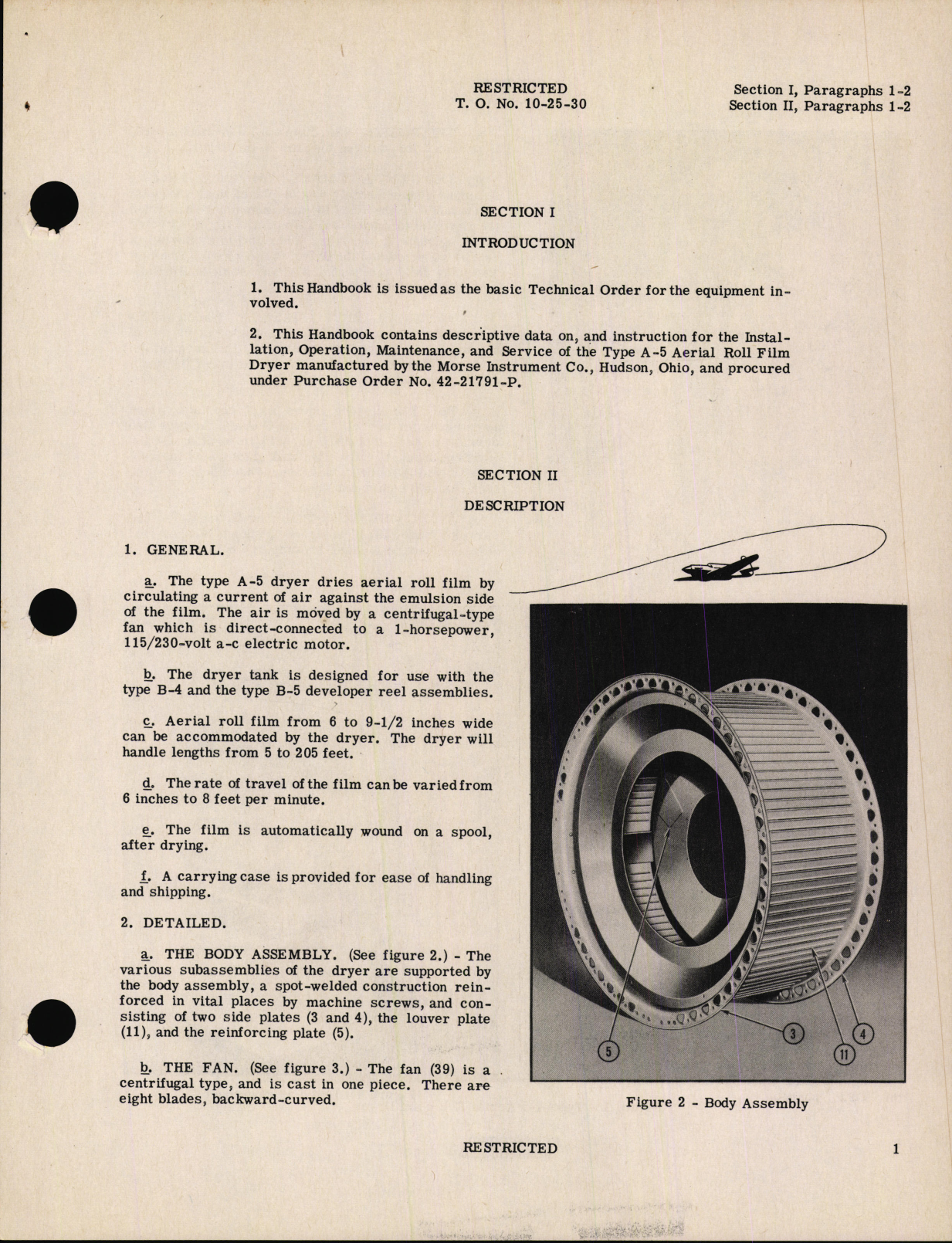 Sample page 5 from AirCorps Library document: Handbook of Instructions with Parts Catalog for Type A-5 Aerial Roll Film Dryer