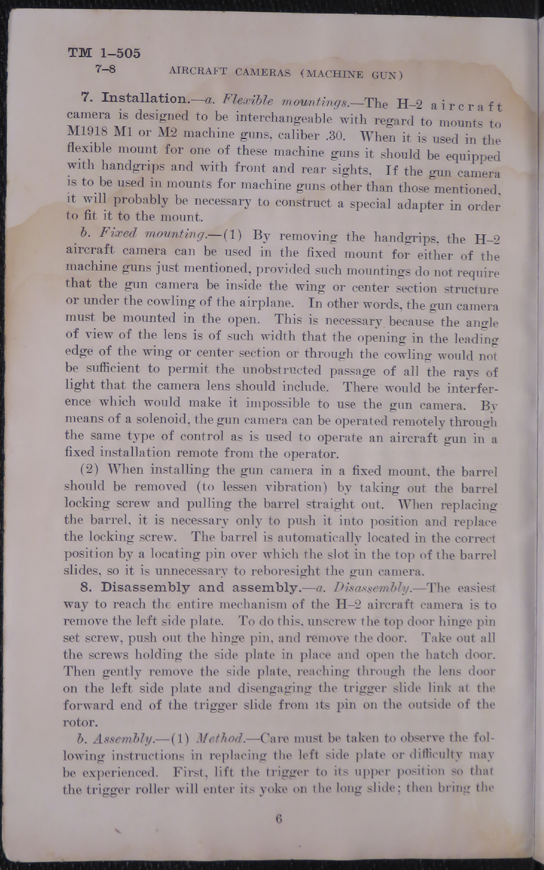 Sample page 8 from AirCorps Library document: Aircraft Cameras (Machine Gun)