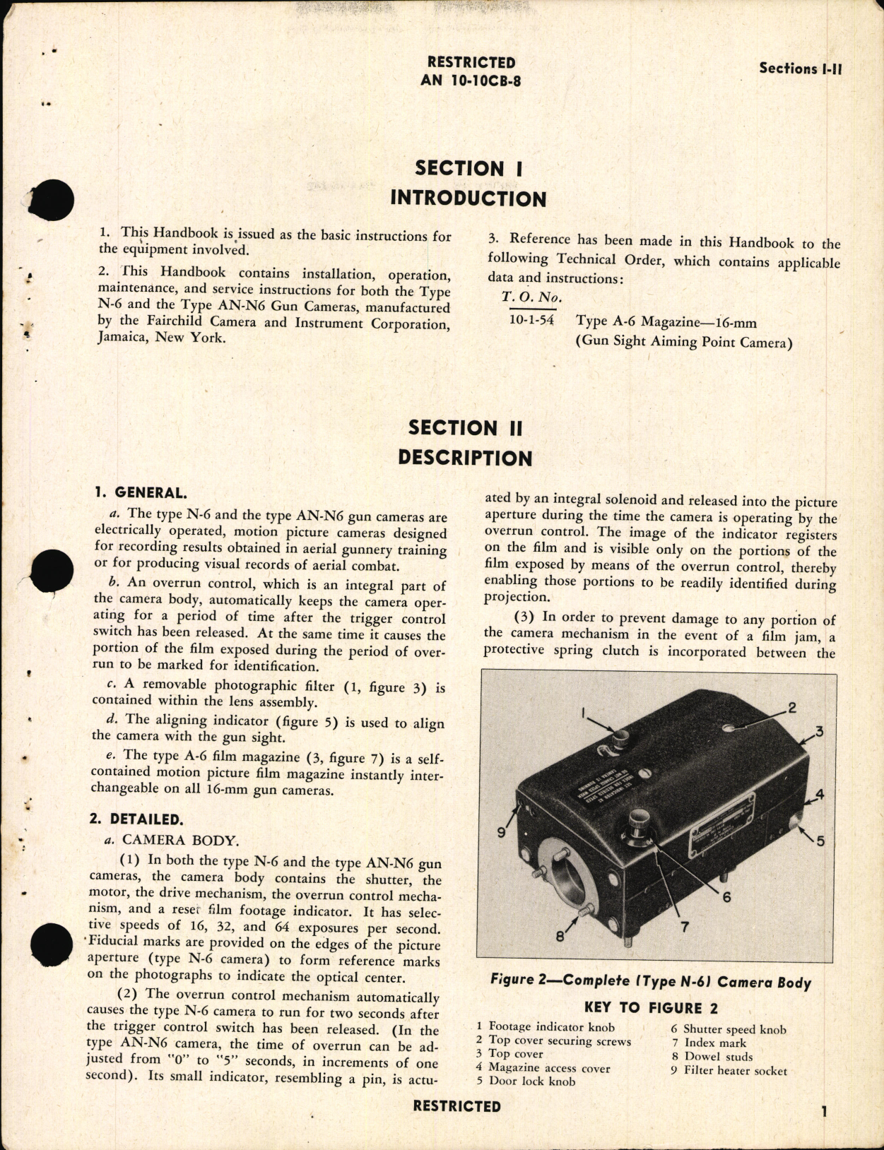 Sample page 5 from AirCorps Library document: Handbook of Instructions with Parts Catalog for N-6 and AN-N6 Gun Cameras