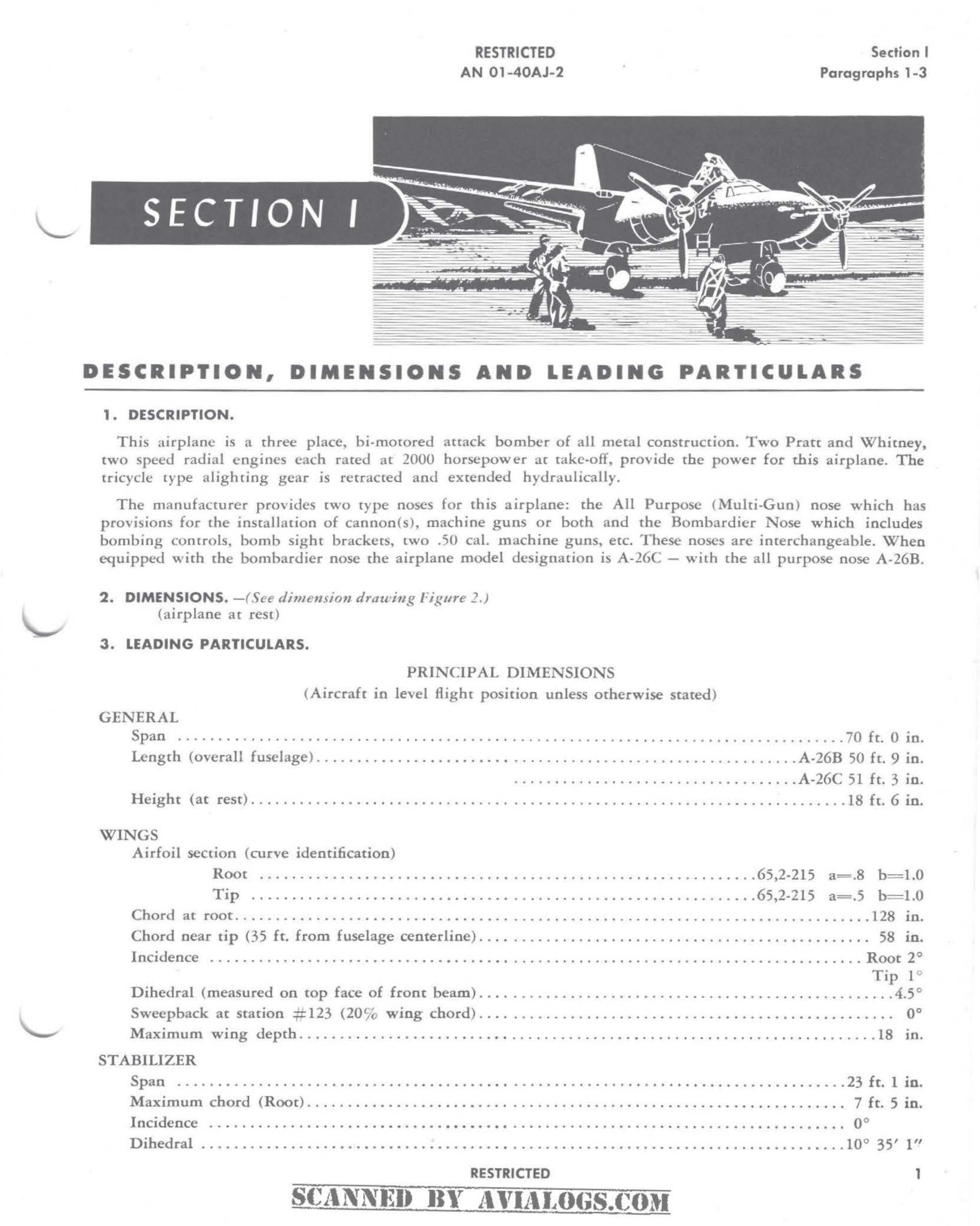 Sample page 9 from AirCorps Library document: Erection and Maintenance Instructions for A-26B and A-26C Airplanes