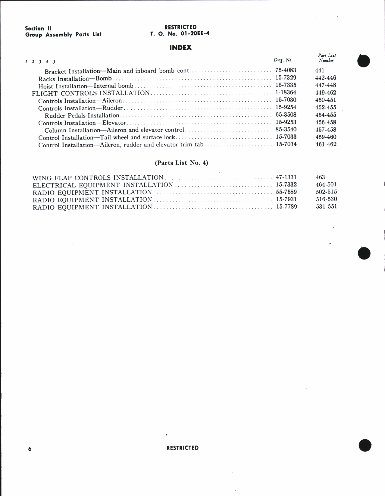 Sample page 6 from AirCorps Library document: Parts Catalog for B-17E (Fortress IIA) Aircraft