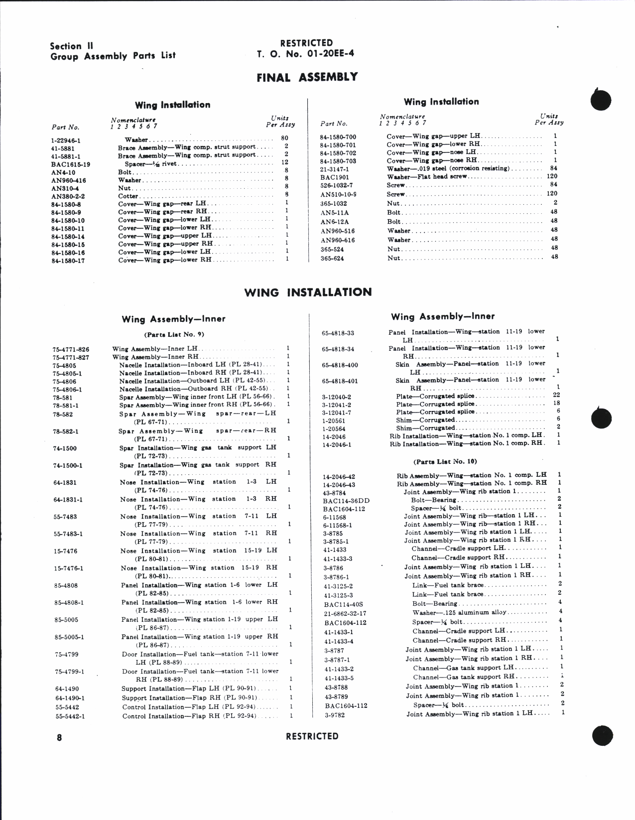 Sample page 8 from AirCorps Library document: Parts Catalog for B-17E (Fortress IIA) Aircraft