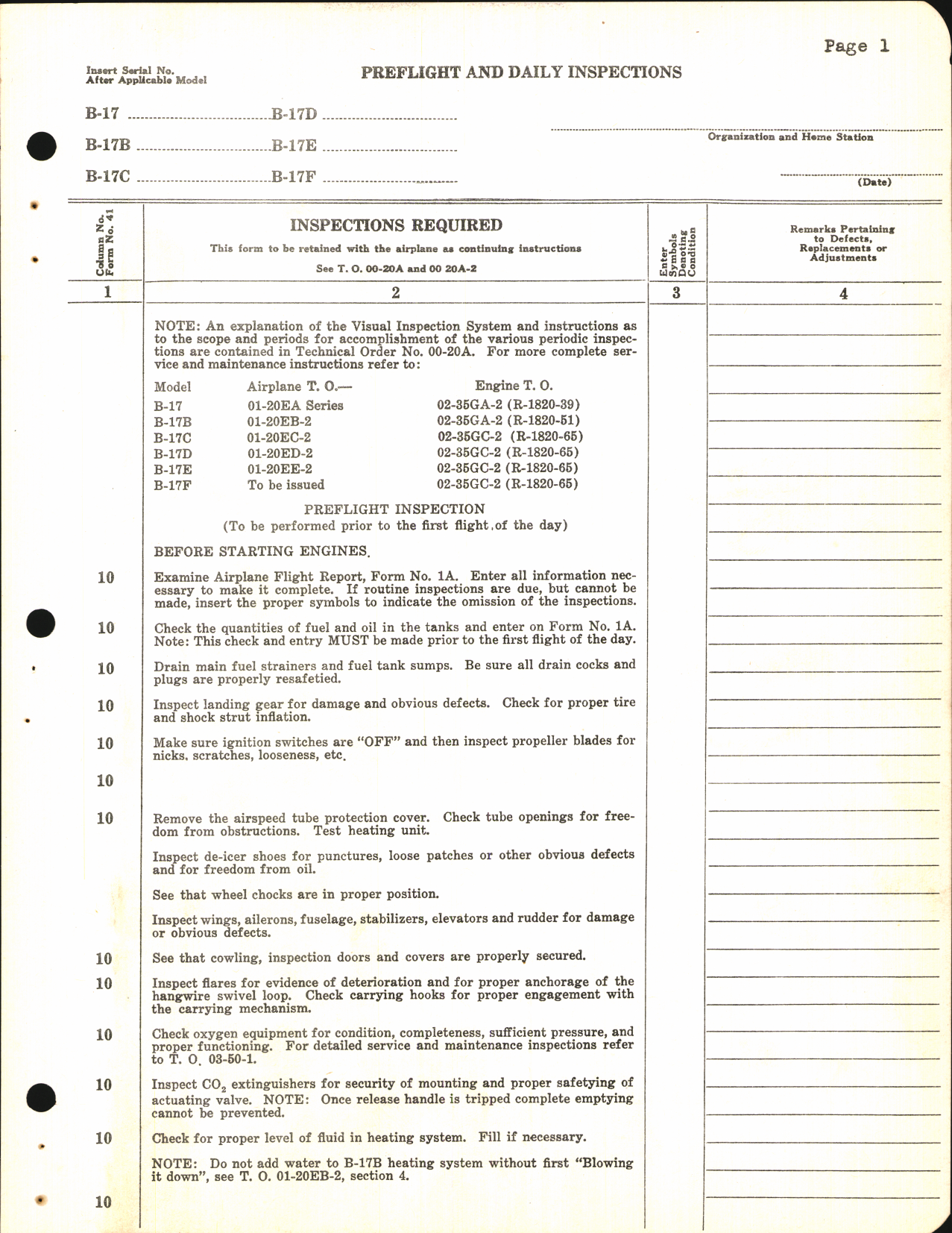 Sample page 5 from AirCorps Library document: Flying Fortress School - Inspections for B-17F Aircraft