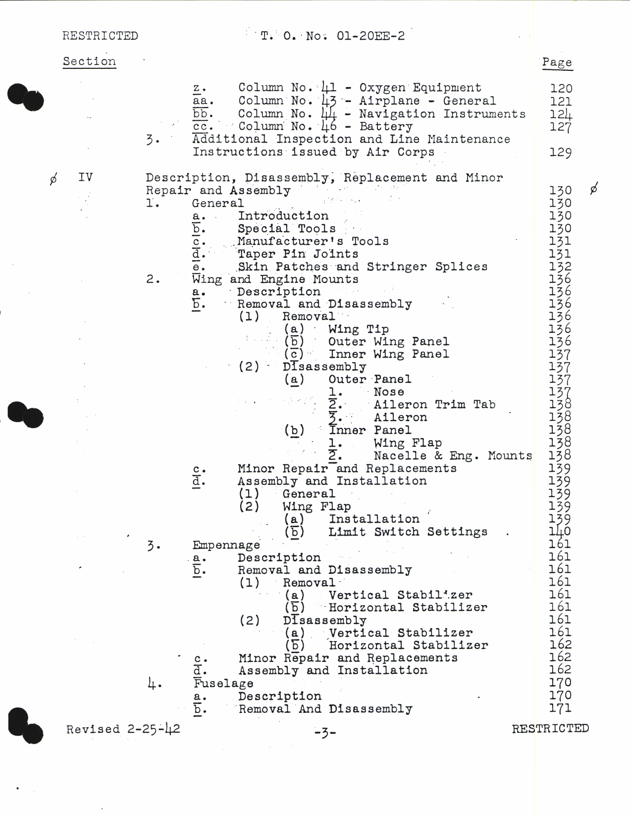 Sample page 5 from AirCorps Library document: Preliminary Handbook of Service Instructions for B-17E Bombardment Airplane