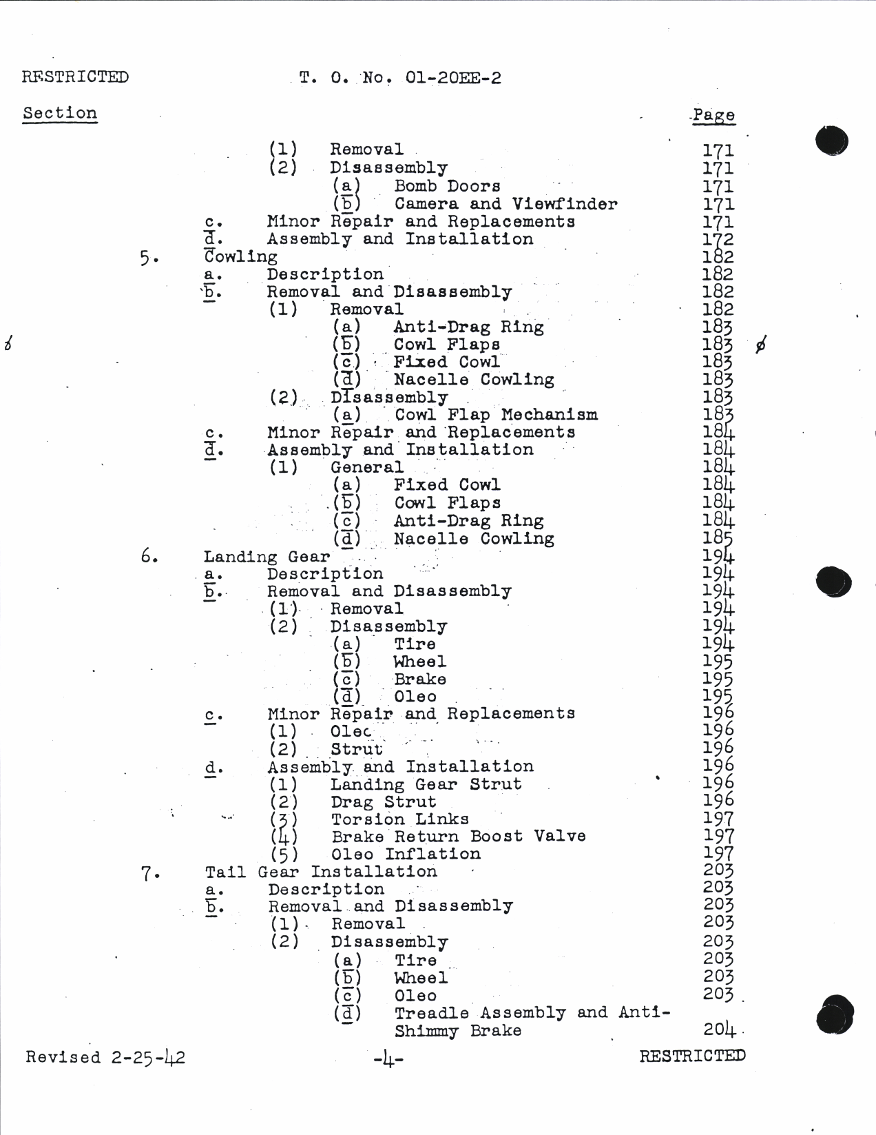 Sample page 6 from AirCorps Library document: Preliminary Handbook of Service Instructions for B-17E Bombardment Airplane