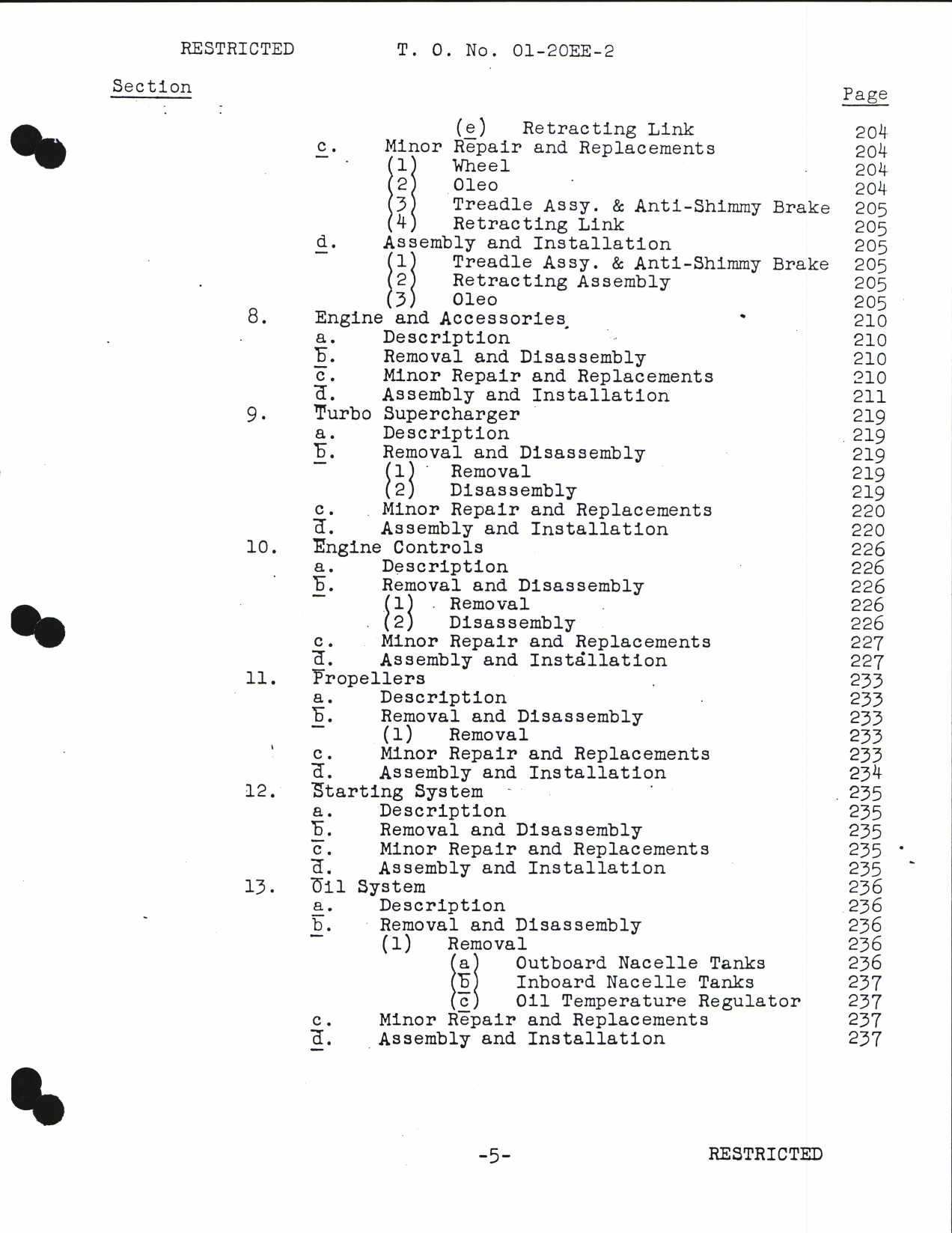 Sample page 7 from AirCorps Library document: Preliminary Handbook of Service Instructions for B-17E Bombardment Airplane