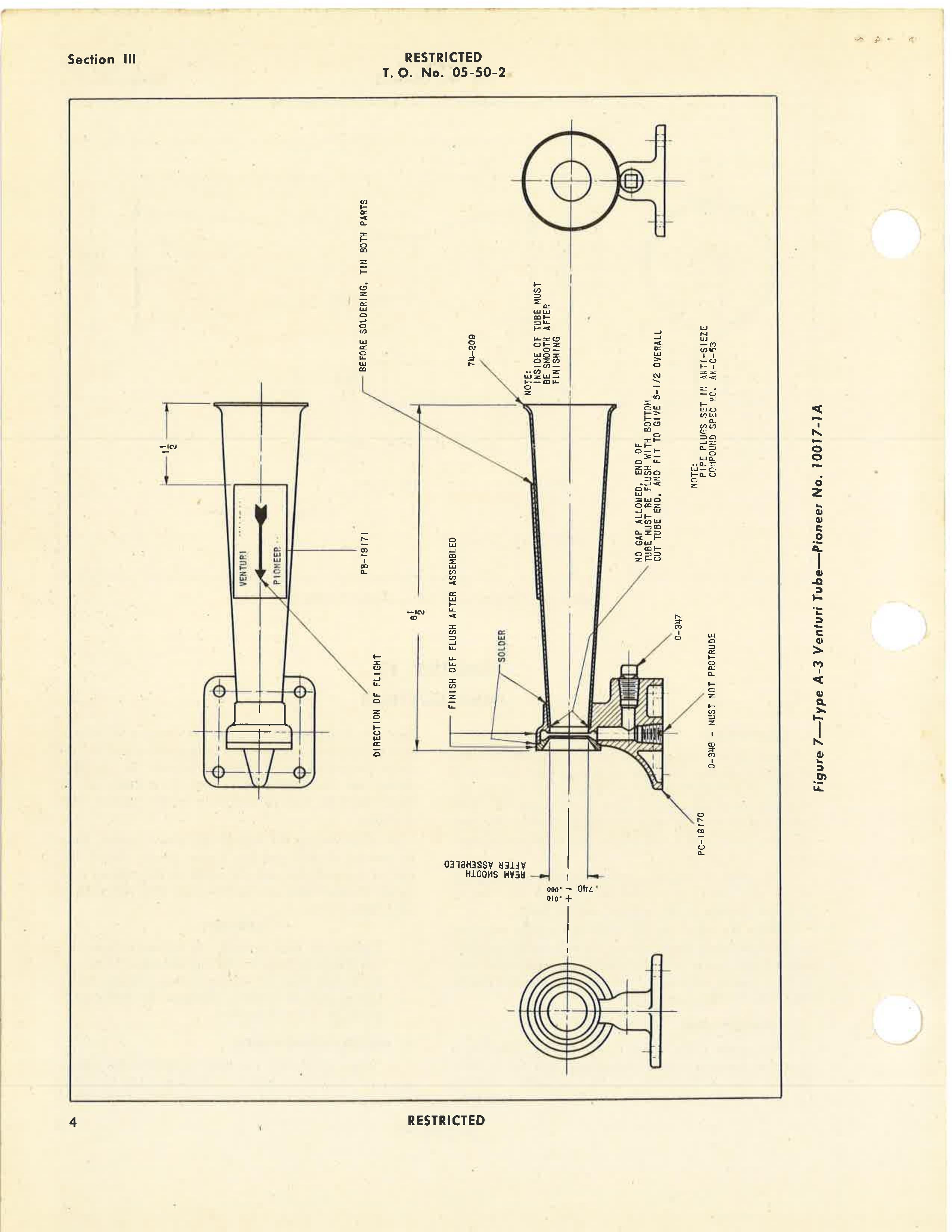 Sample page 10 from AirCorps Library document: Handbook of Instructions with Parts Catalog for Types A-3, A-3A and B-4, Power Veturi Tubes