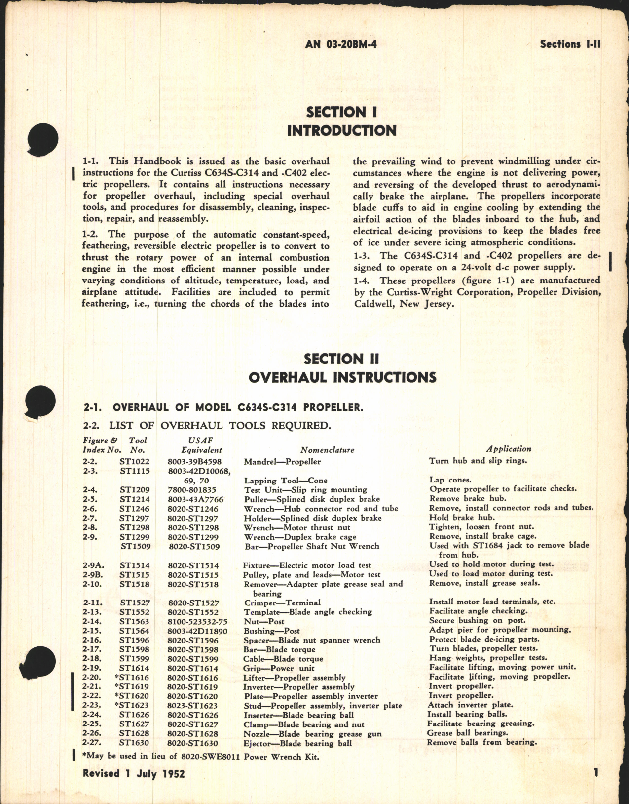 Sample page 5 from AirCorps Library document: Overhaul Instructions for Electric Propeller Models C634S-C314 and C634S-C402