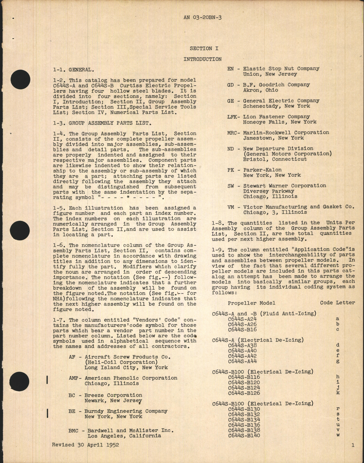 Sample page 5 from AirCorps Library document: Parts Catalog for Curtiss Electric Propeller Models C644S-A and C644S-B