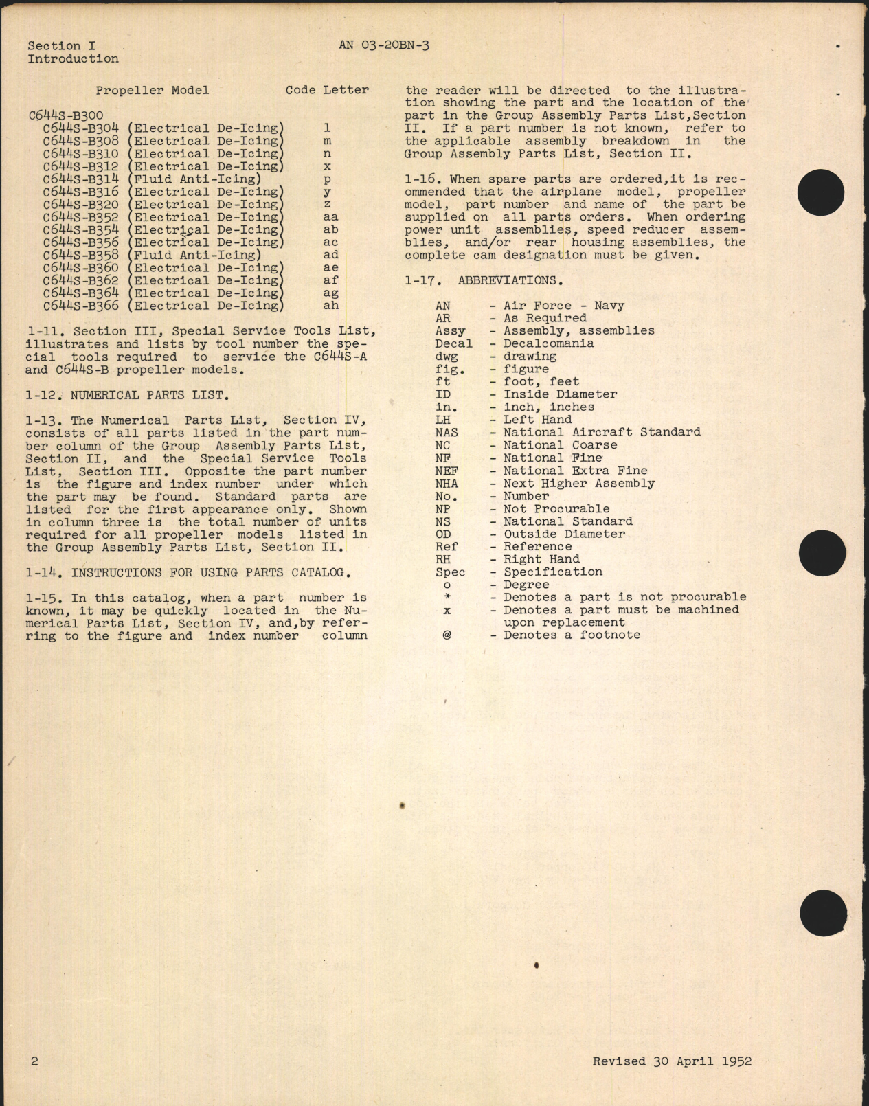 Sample page 6 from AirCorps Library document: Parts Catalog for Curtiss Electric Propeller Models C644S-A and C644S-B