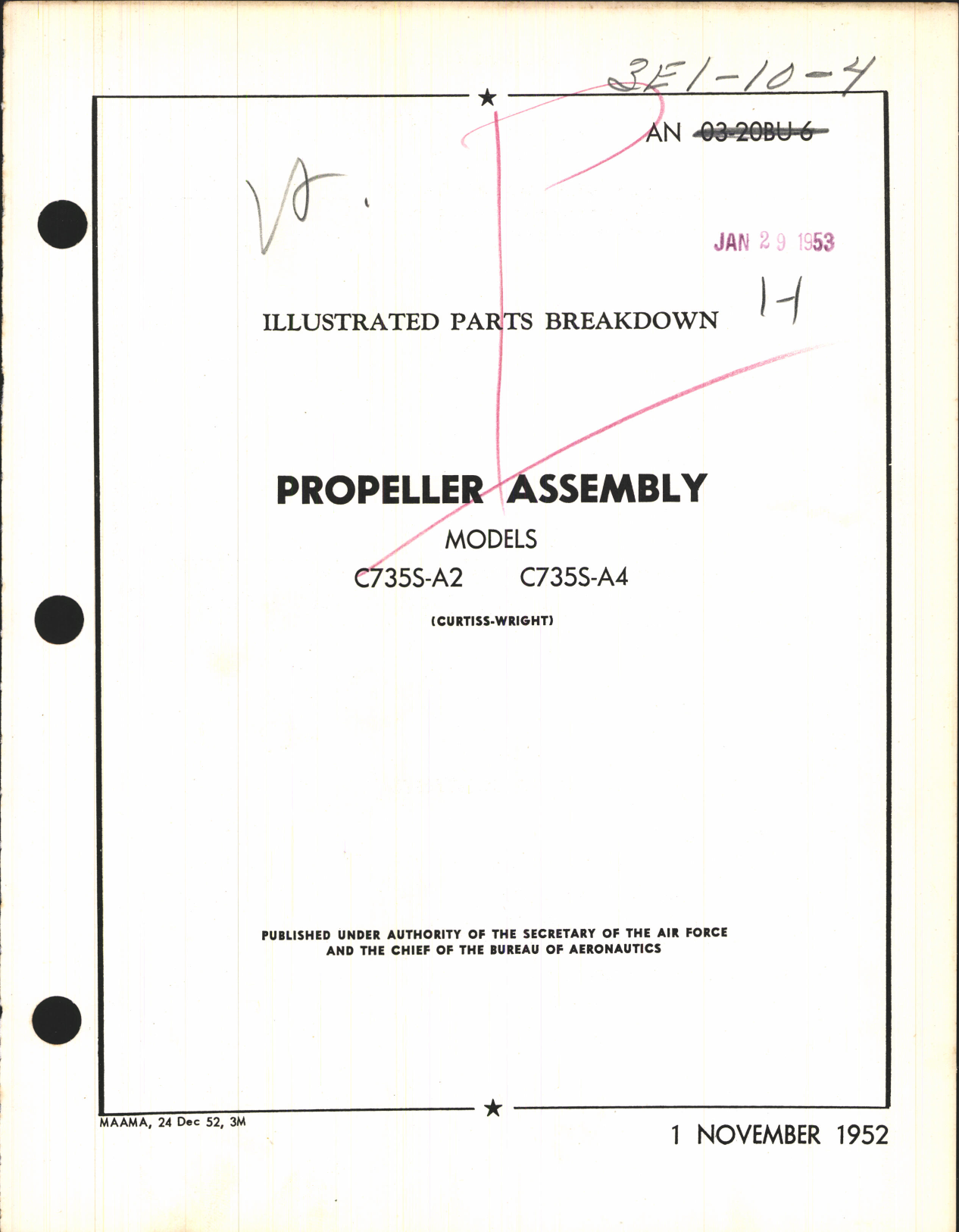 Sample page 1 from AirCorps Library document: Illustrated Parts Breakdown for Curtiss Propeller Assembly Models C735S-A2 and C735S-A4