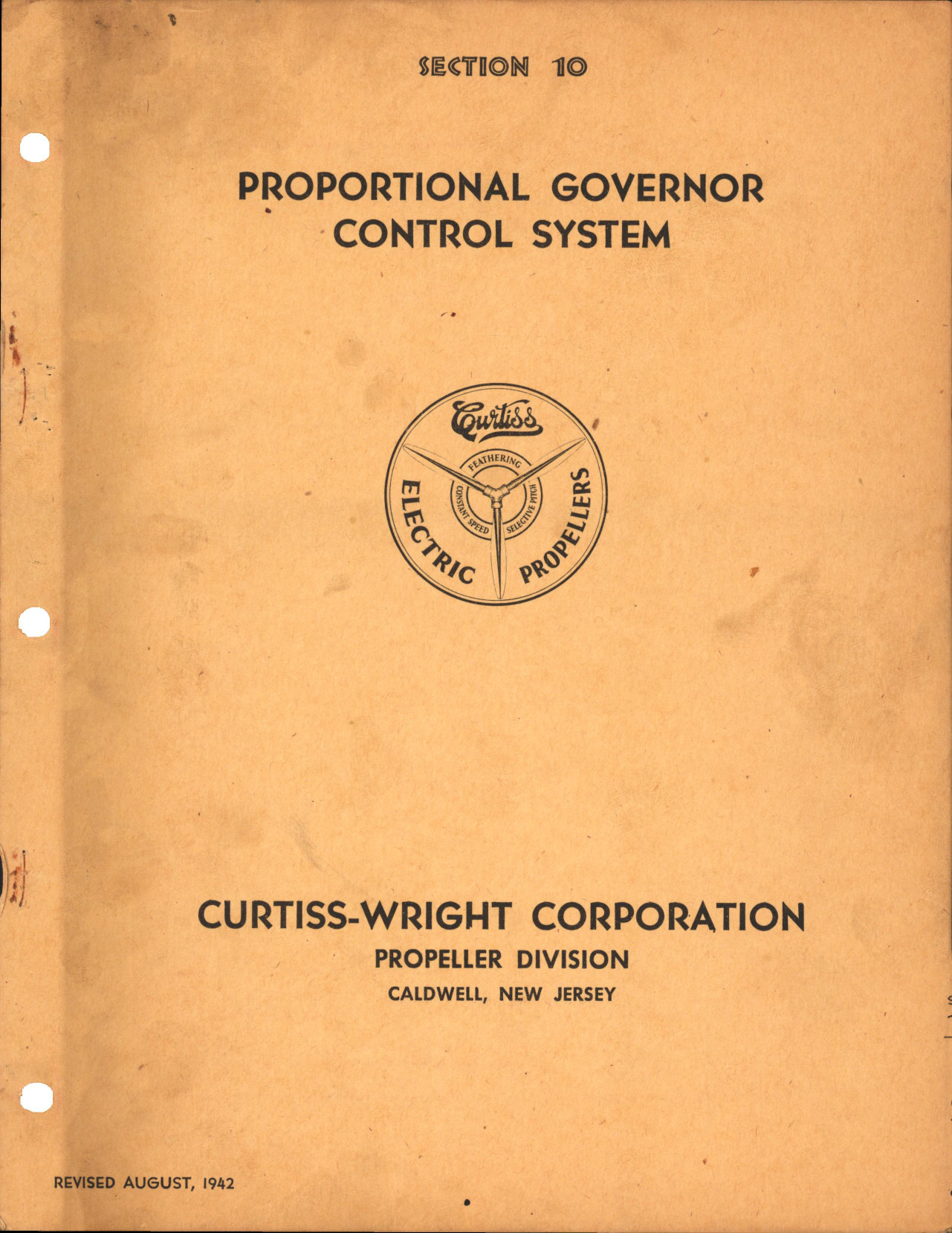 Sample page 1 from AirCorps Library document: Section 10 - Proportional Governor Control System