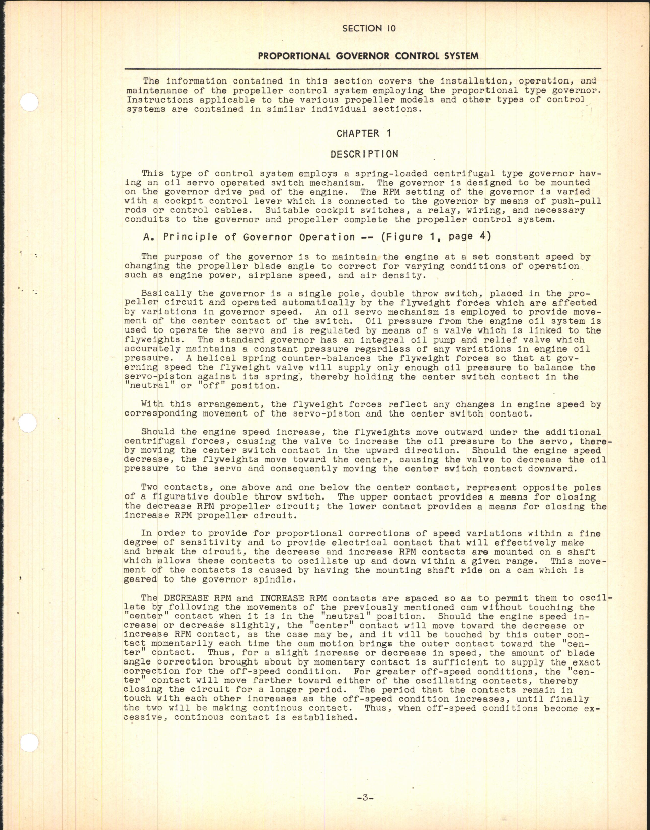 Sample page 5 from AirCorps Library document: Section 10 - Proportional Governor Control System