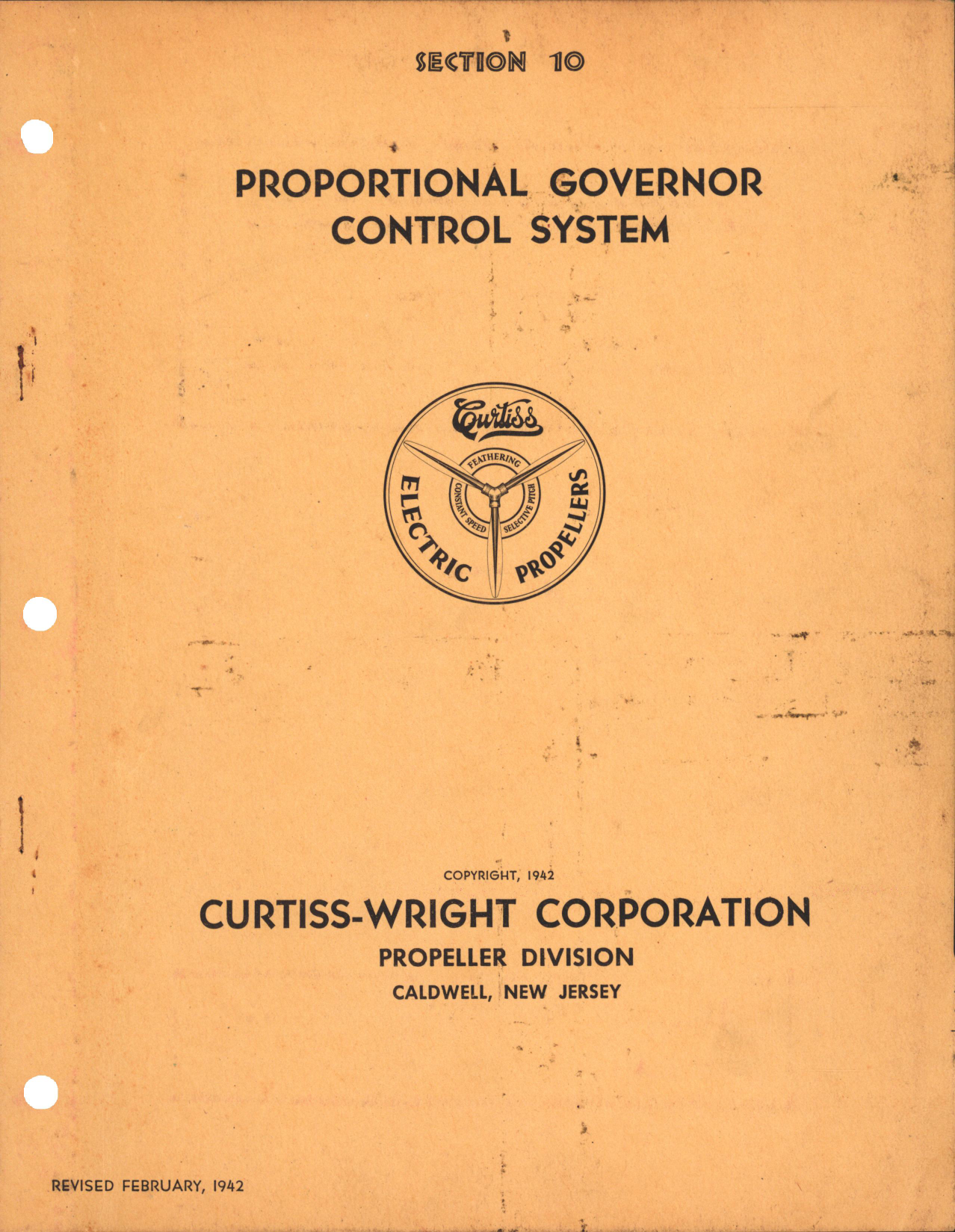 Sample page 1 from AirCorps Library document: Section 10 - Proportional Governor Control System