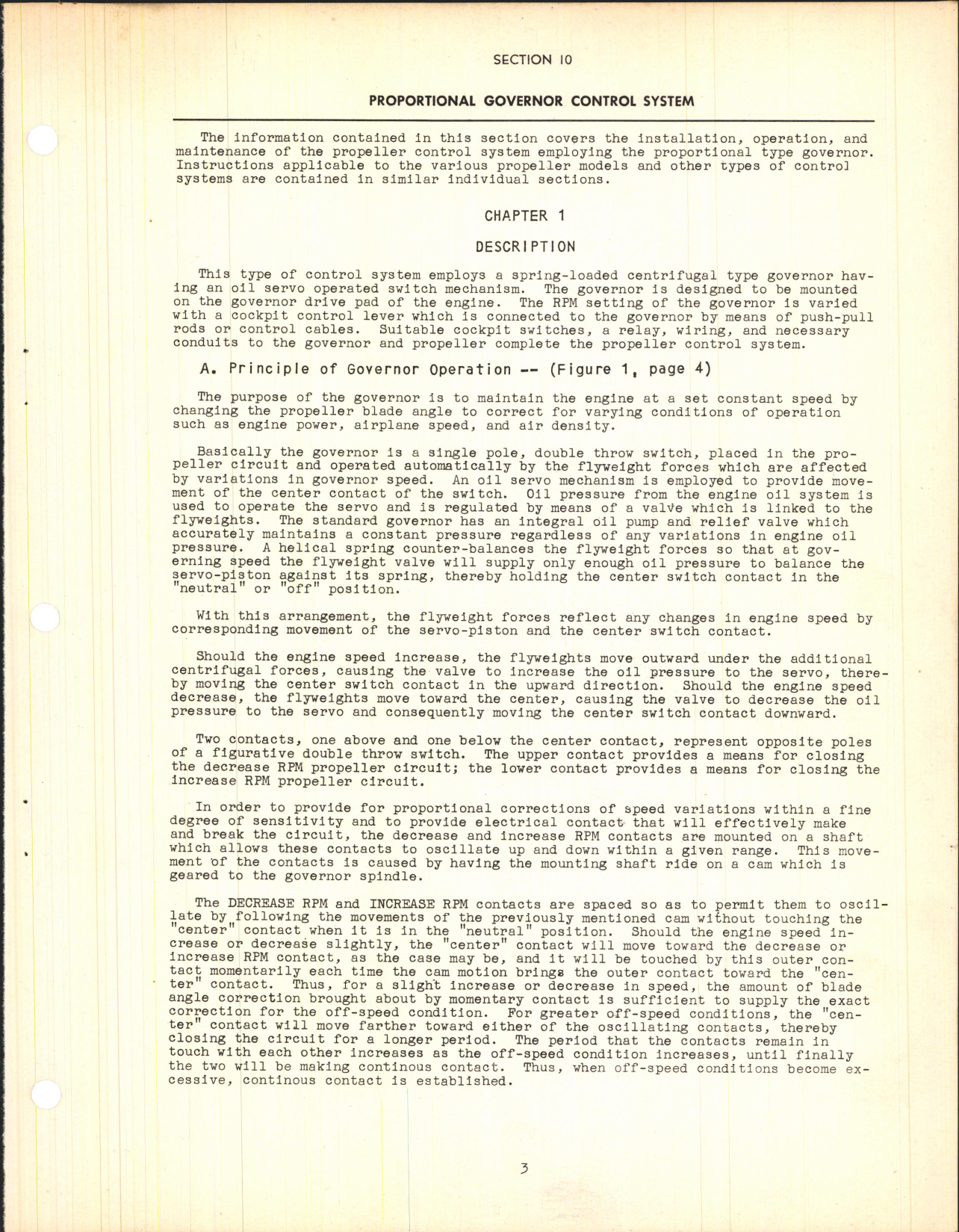 Sample page 5 from AirCorps Library document: Section 10 - Proportional Governor Control System