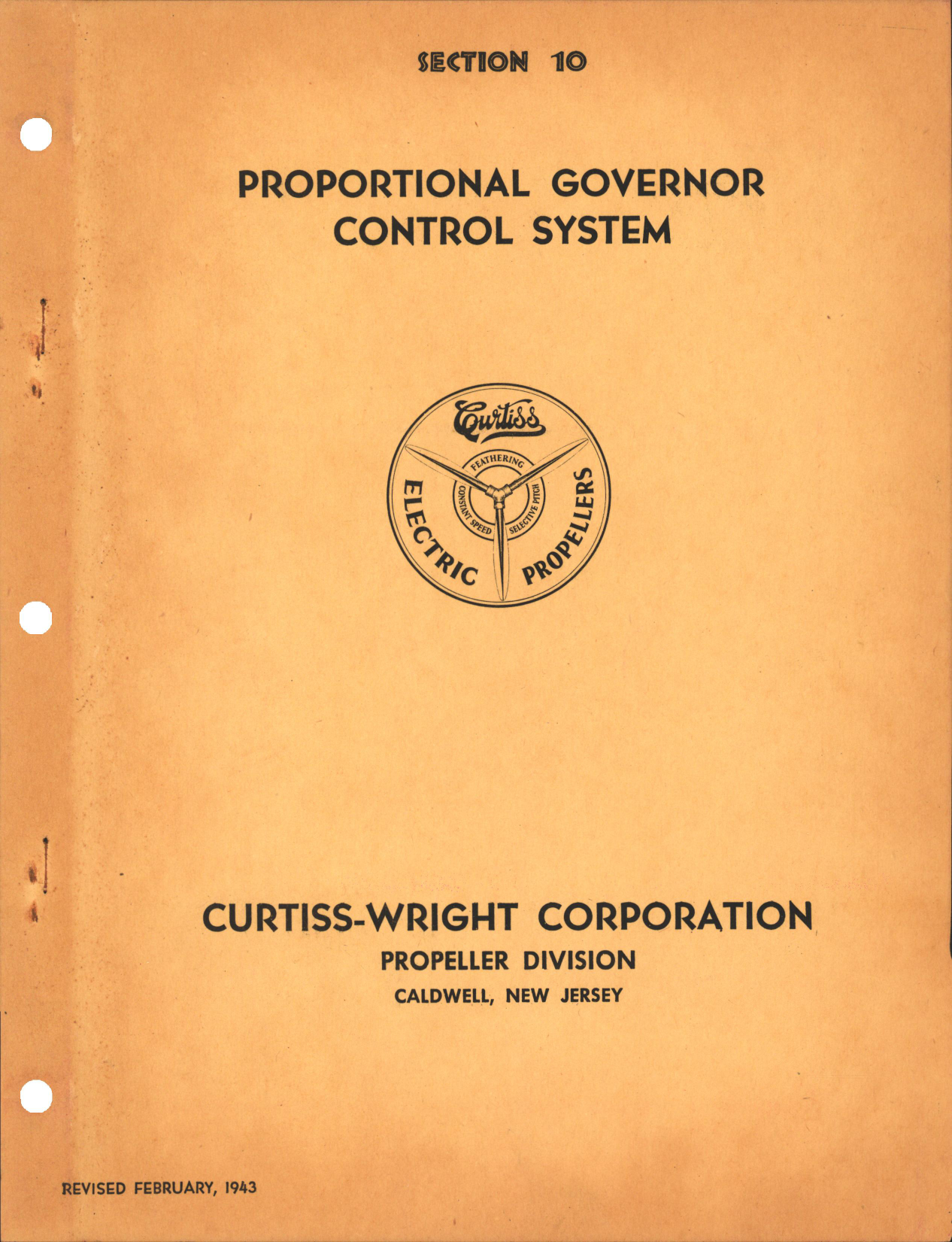 Sample page 1 from AirCorps Library document: Section 10 - Proportional Governor Control System