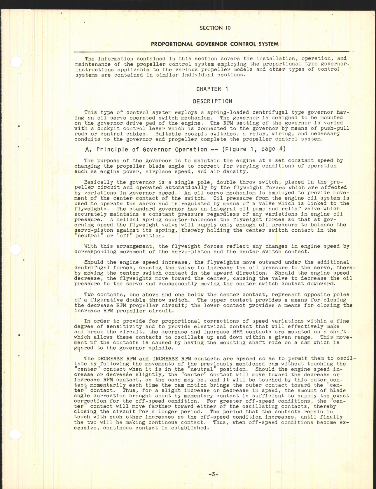 Sample page 5 from AirCorps Library document: Section 10 - Proportional Governor Control System