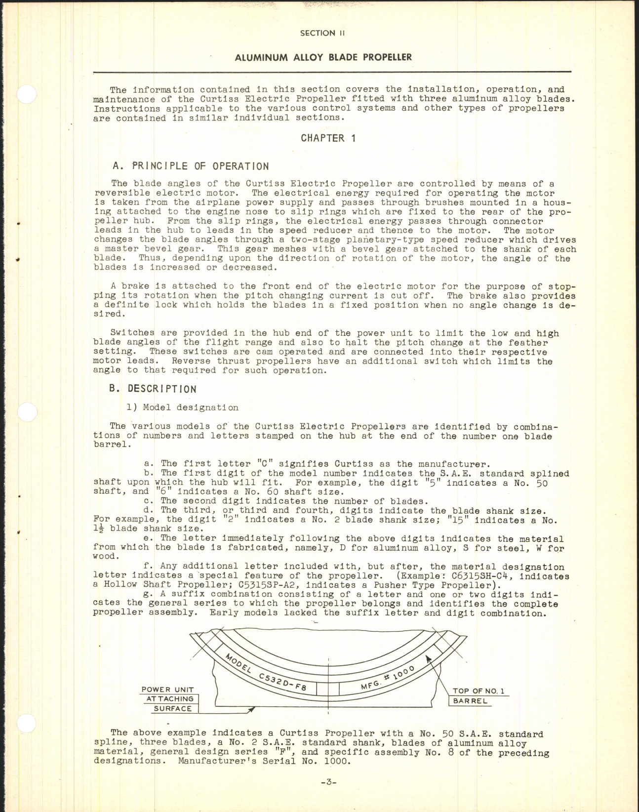 Sample page 5 from AirCorps Library document: Section 11 - Aluminum Alloy Blade Propeller (Three Blade)