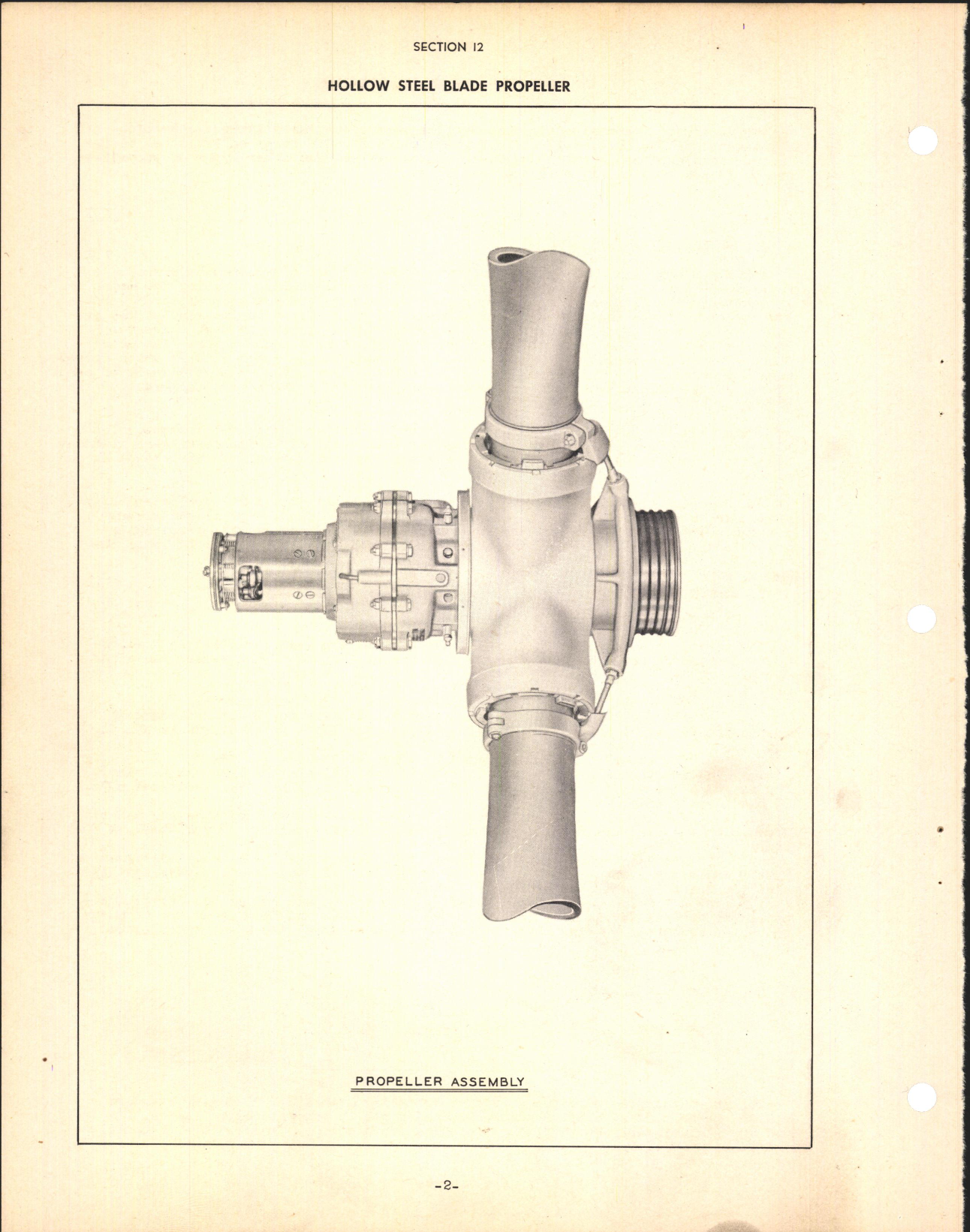 Sample page 4 from AirCorps Library document: Section 12 - Hollow Steel Blade Propeller (Three Blade)