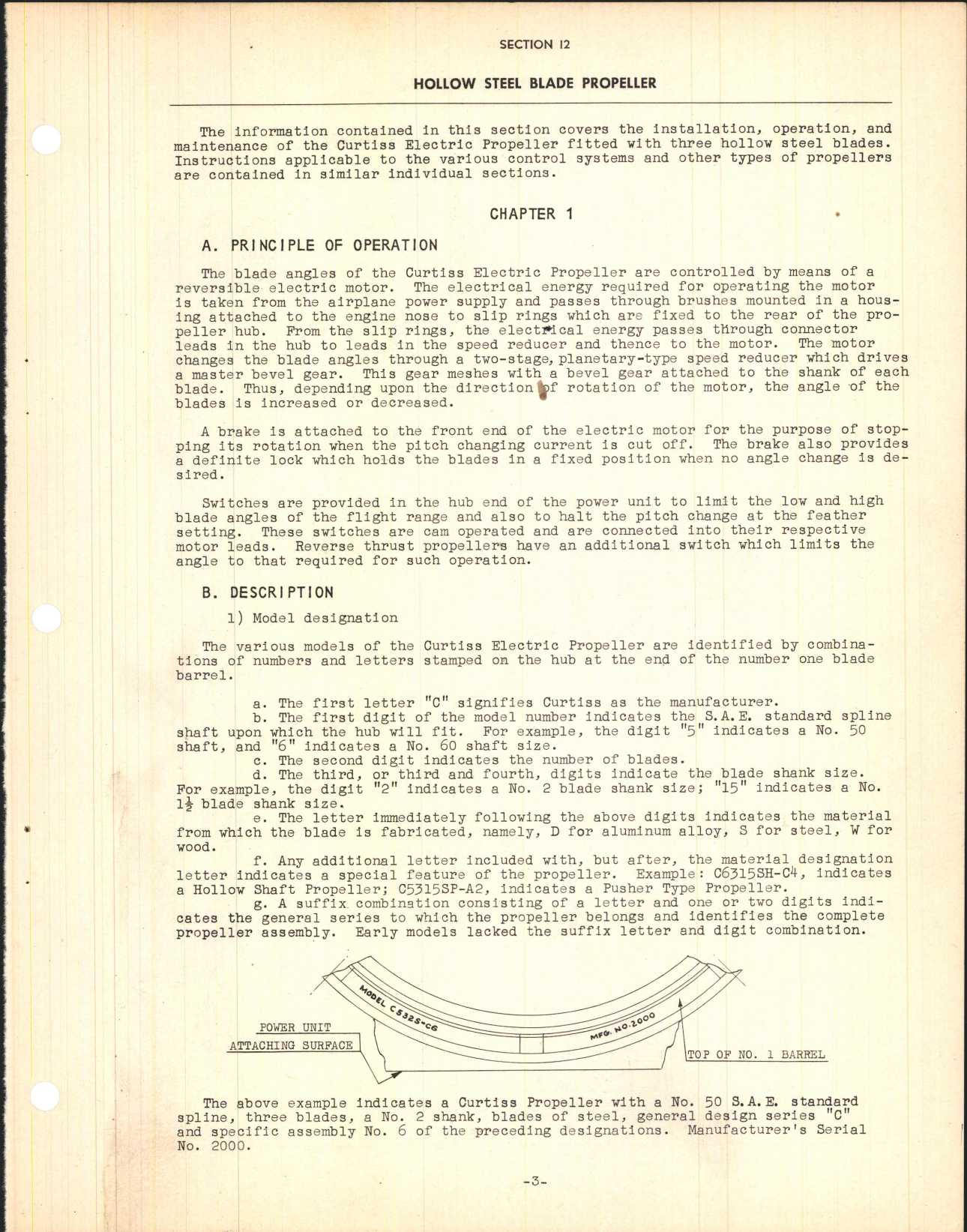 Sample page 5 from AirCorps Library document: Section 12 - Hollow Steel Blade Propeller (Three Blade)