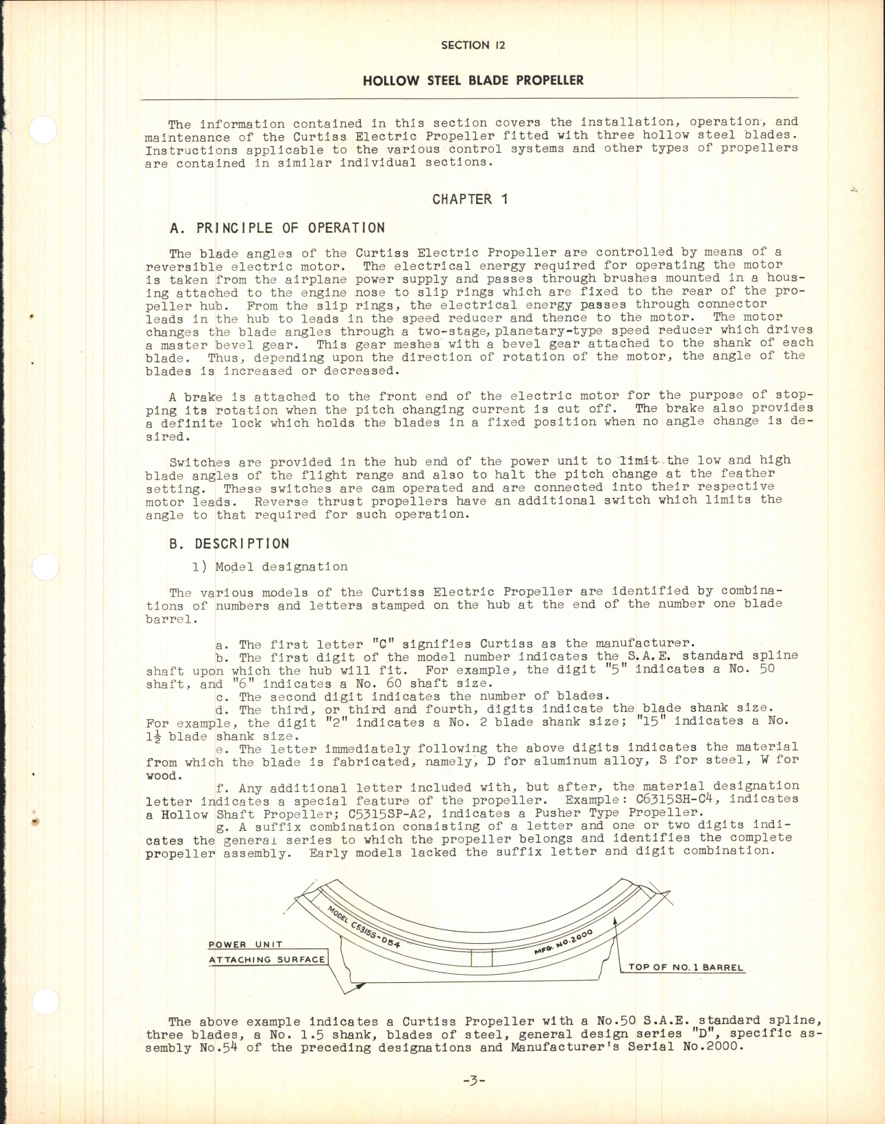 Sample page 5 from AirCorps Library document: Section 12 - Hollow Steel Blade Propeller (Three Blade)