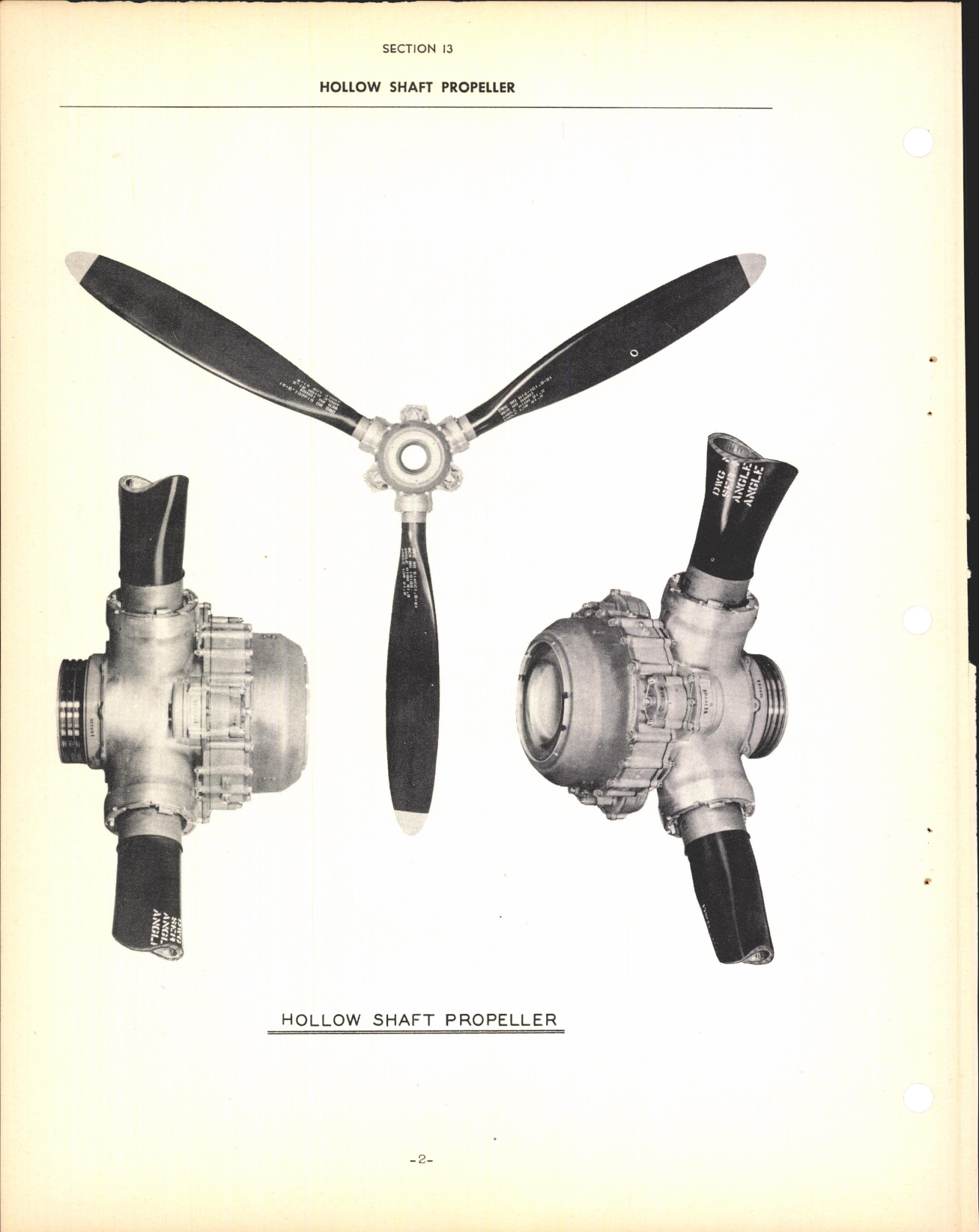 Sample page 4 from AirCorps Library document: Section 13 - Hollow Shaft Propeller (Three Blade)