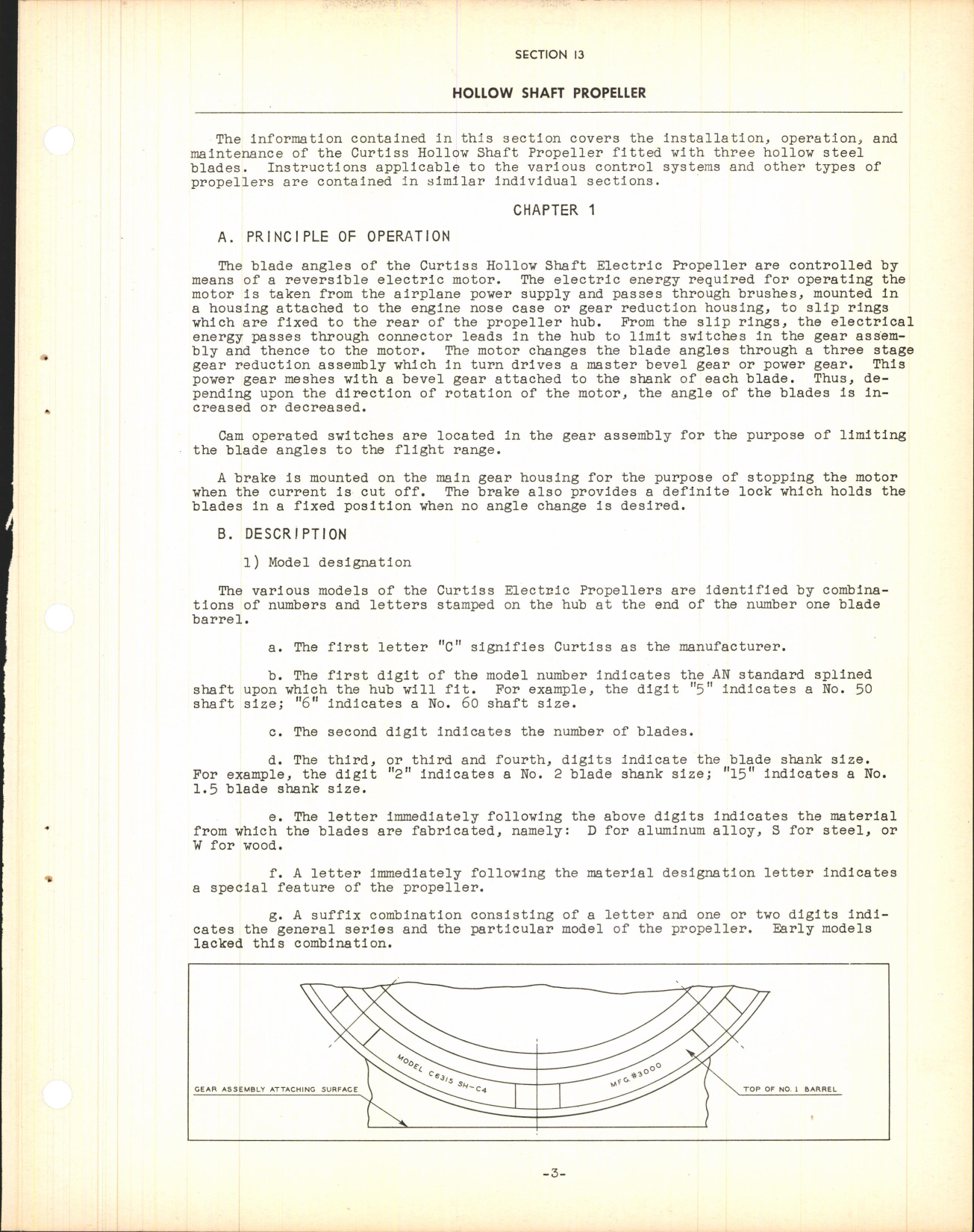 Sample page 5 from AirCorps Library document: Section 13 - Hollow Shaft Propeller (Three Blade)