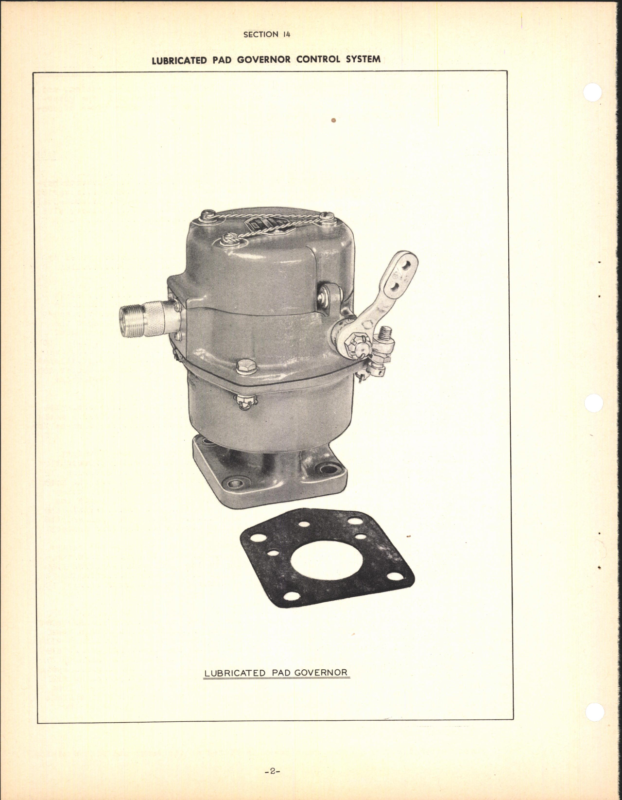 Sample page 4 from AirCorps Library document: Section 14 - Lubricated Pad Governor Control System