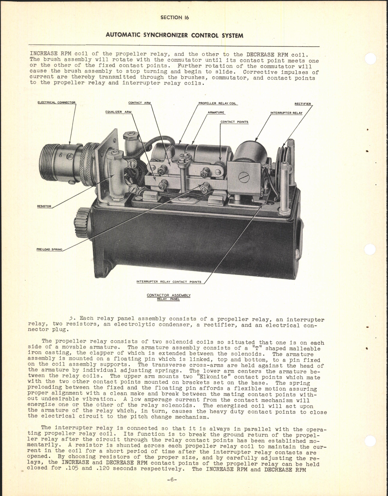 Sample page 8 from AirCorps Library document: Section 16 - Automatic Synchronizer Control System