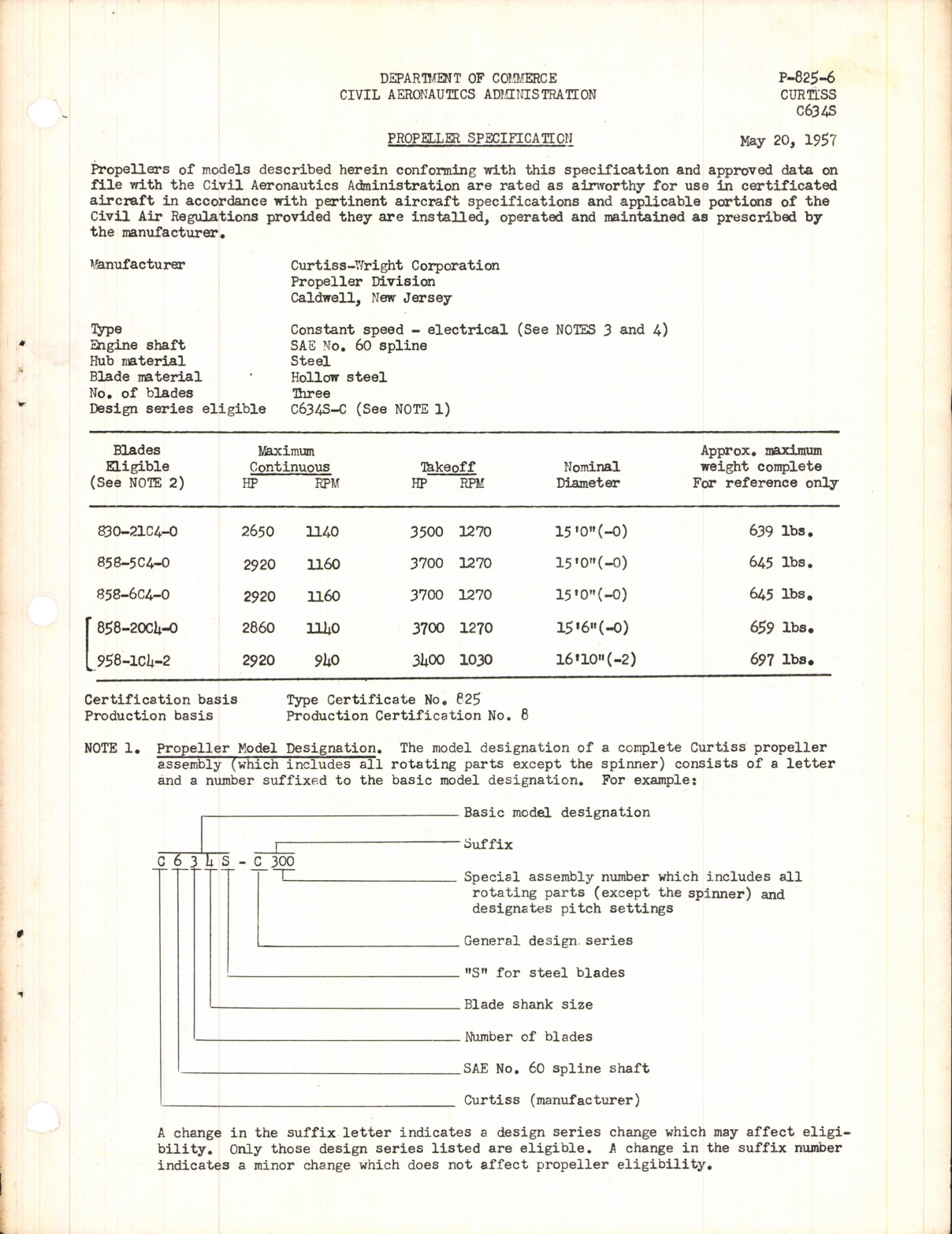Sample page 1 from AirCorps Library document: C634S 