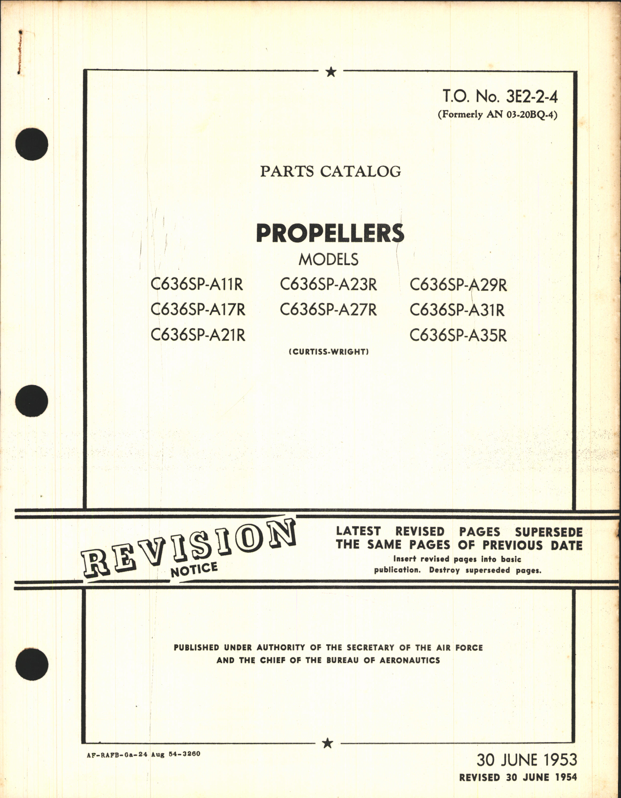 Sample page 1 from AirCorps Library document: Parts Catalog for Curtiss Propeller Models C646SP-A