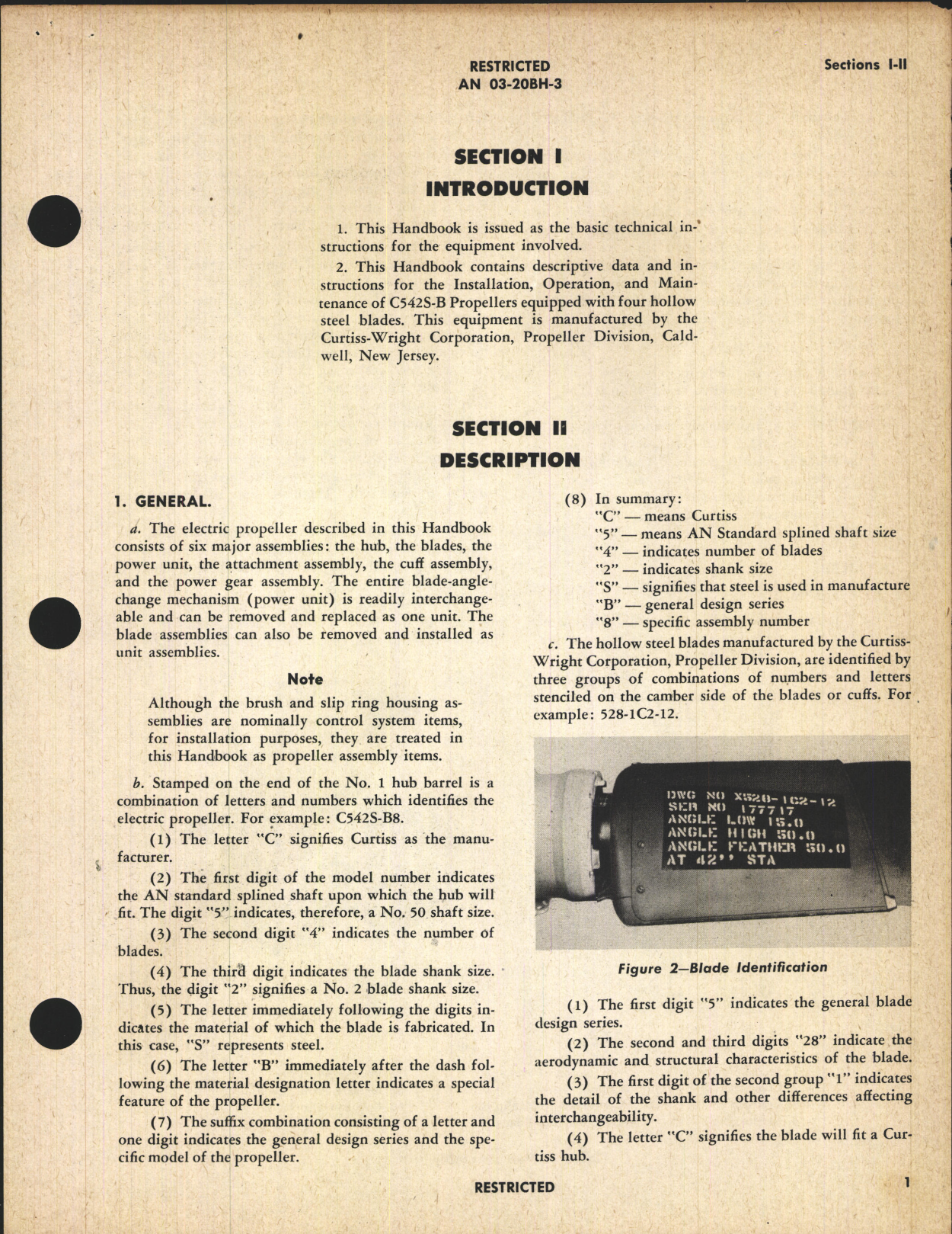 Sample page 5 from AirCorps Library document: Operation, Service, & Overhaul Instructions with Parts Catalog for Electric Propeller Model C542S-B